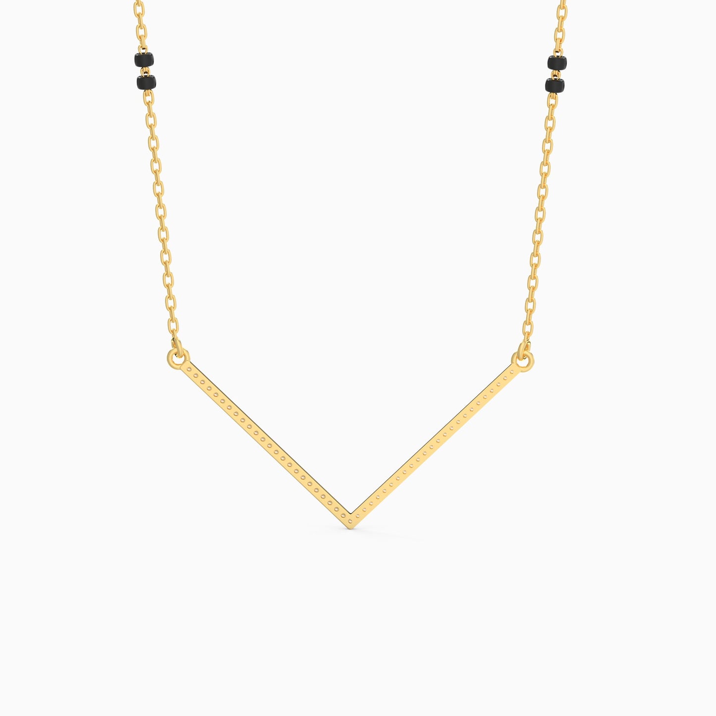 Gold Glossy Diamond Mangalsutra