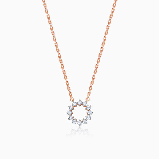 Rose Gold Aureole Diamond Necklace