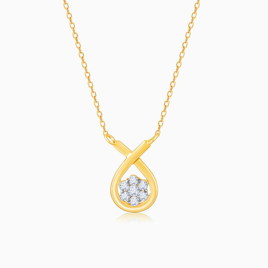 Gold Cradle Knot Diamond Necklace