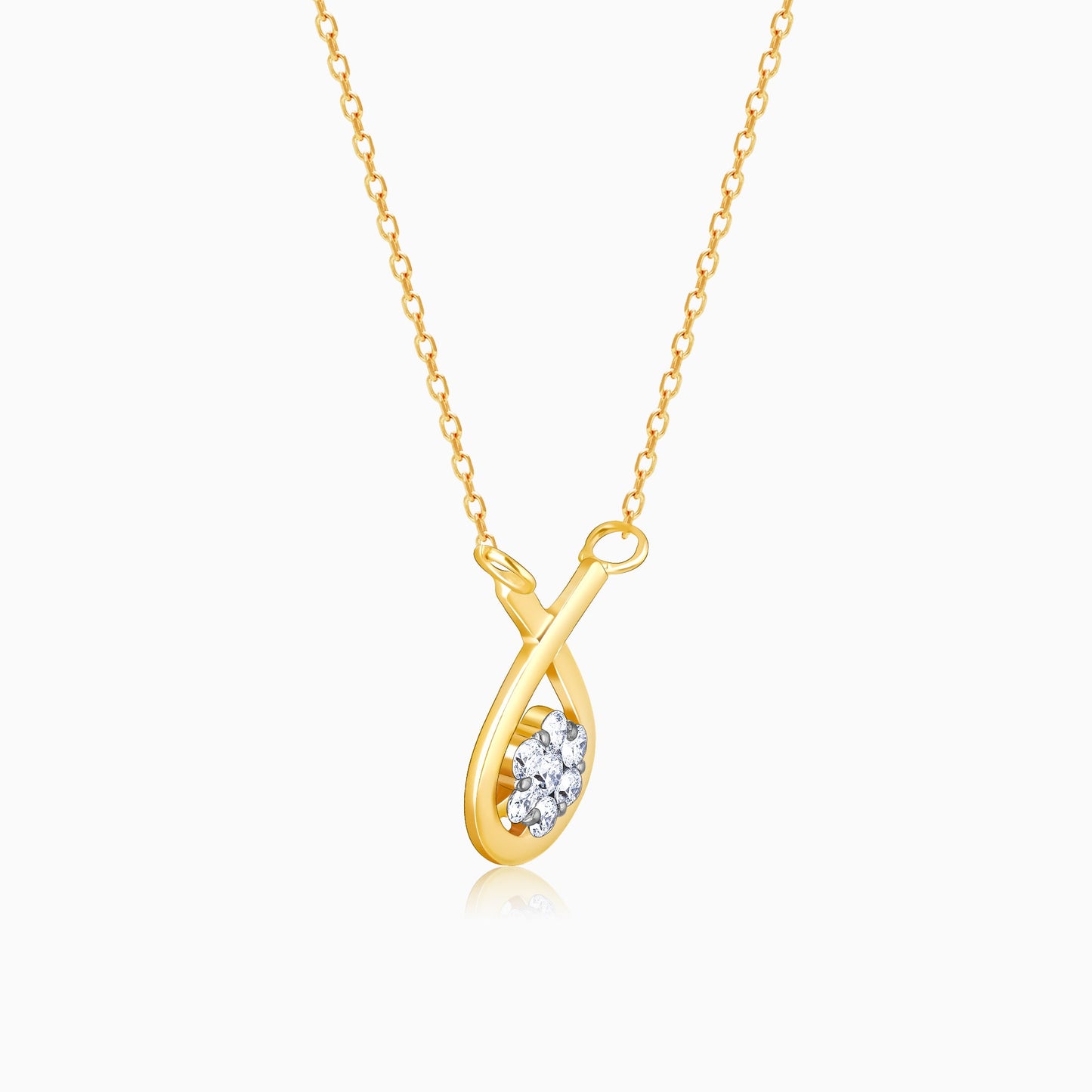 Gold Cradle Knot Diamond Necklace