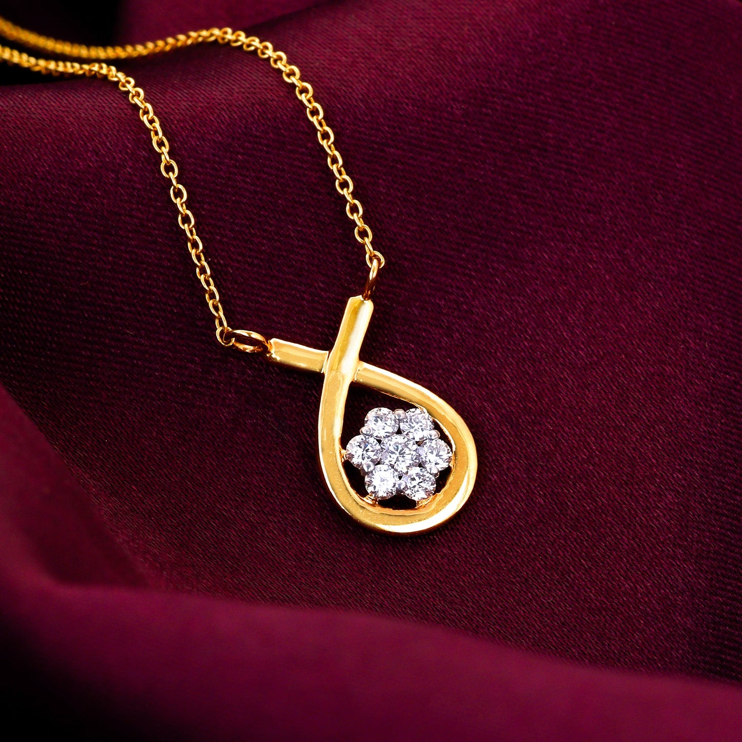 Gold Cradle Knot Diamond Necklace