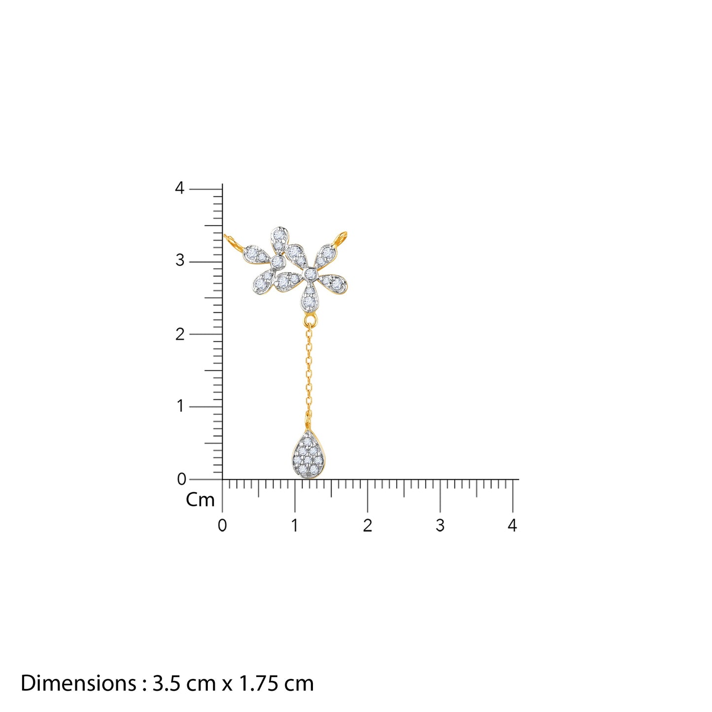 Gold Floral Drop Lab Grown Diamond Necklace