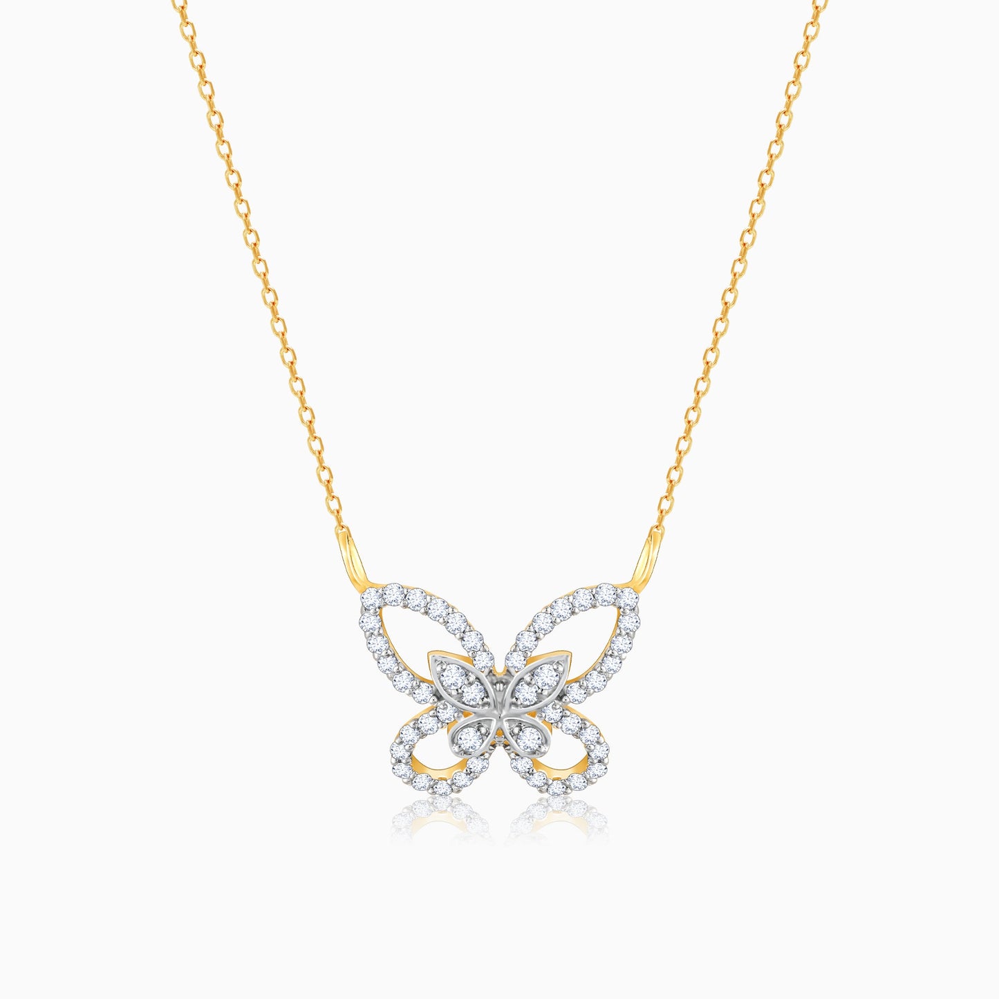 Gold Captivating Butterfly Diamond Necklace