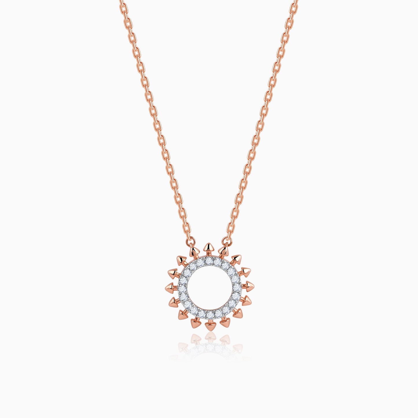 Rose Gold Circle of Grace Lab Grown Diamond Necklace