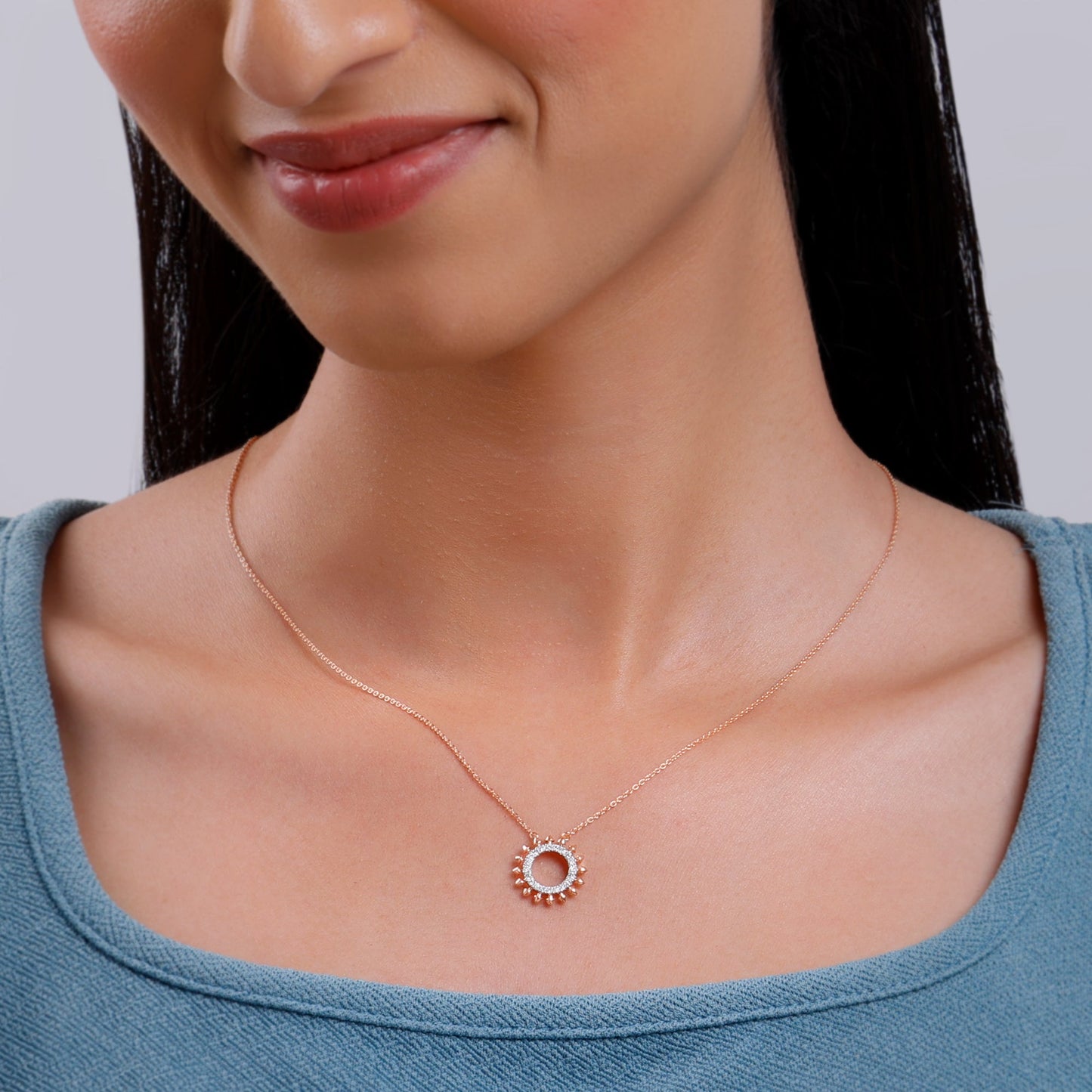 Rose Gold Circle of Grace Lab Grown Diamond Necklace