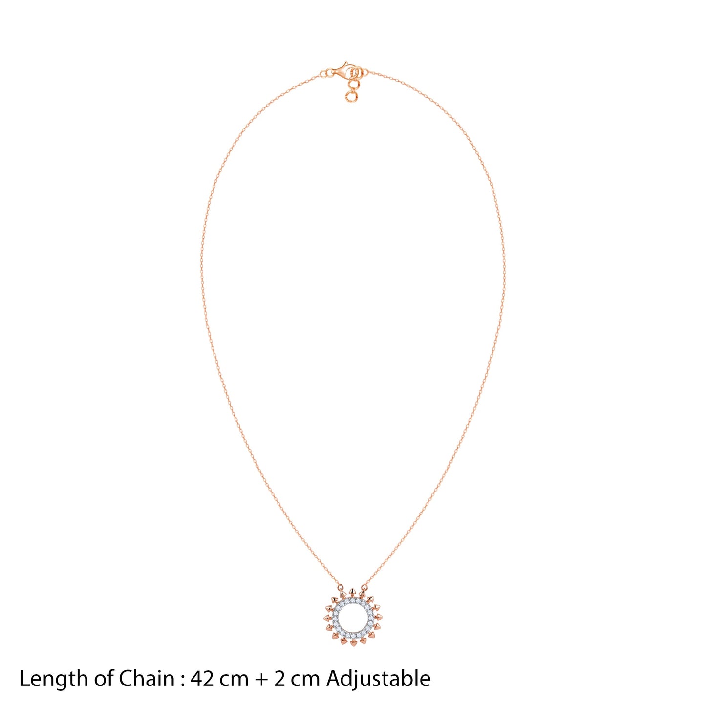 Rose Gold Circle of Grace Lab Grown Diamond Necklace