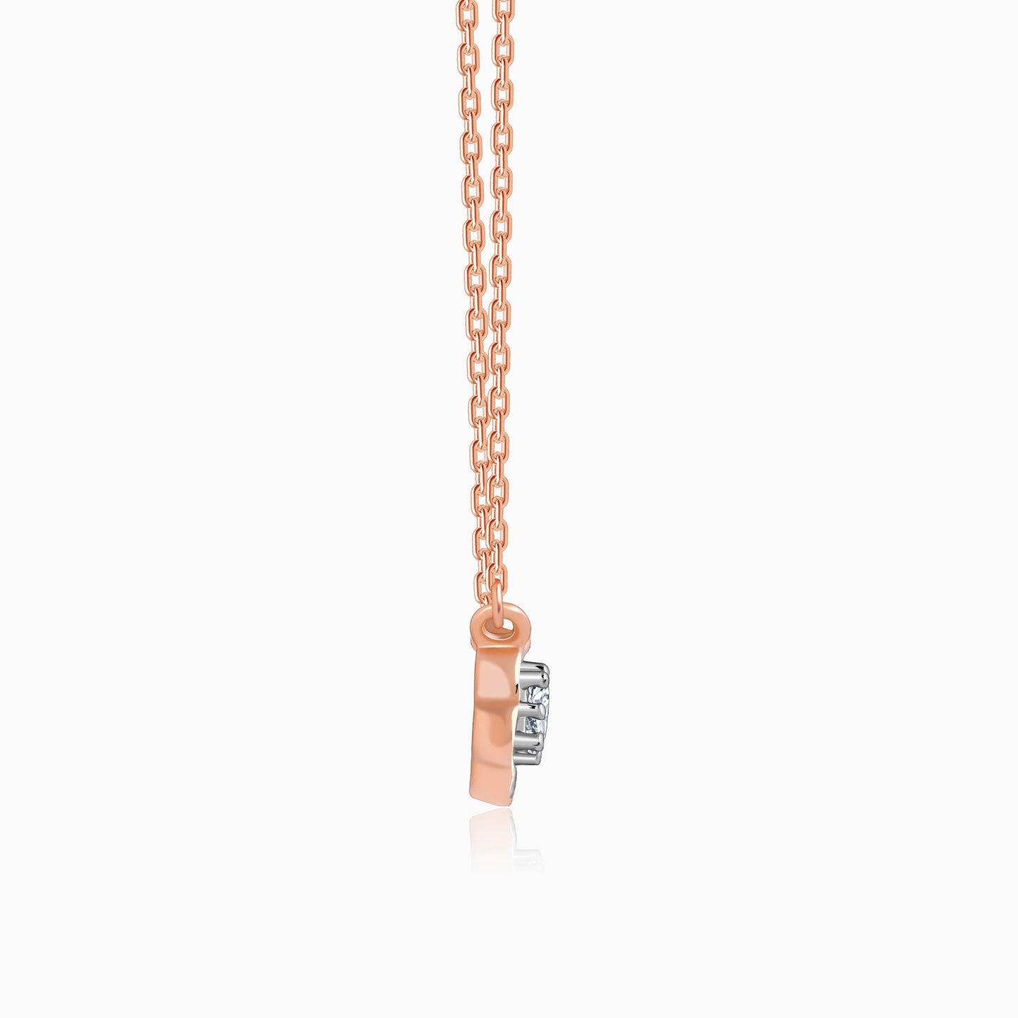 Rose Gold Blooming Flora Lab Grown Diamond Necklace