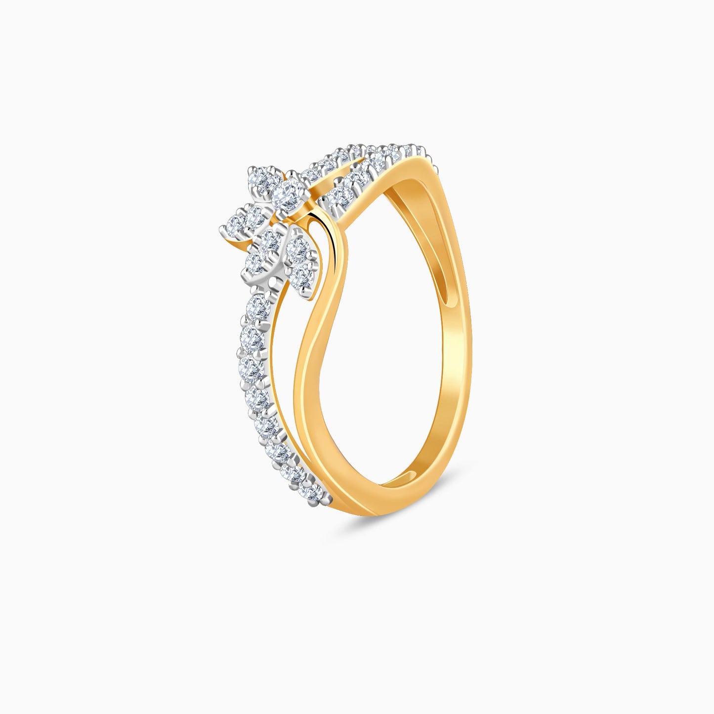 Gold Flora Lab Grown Diamond Ring