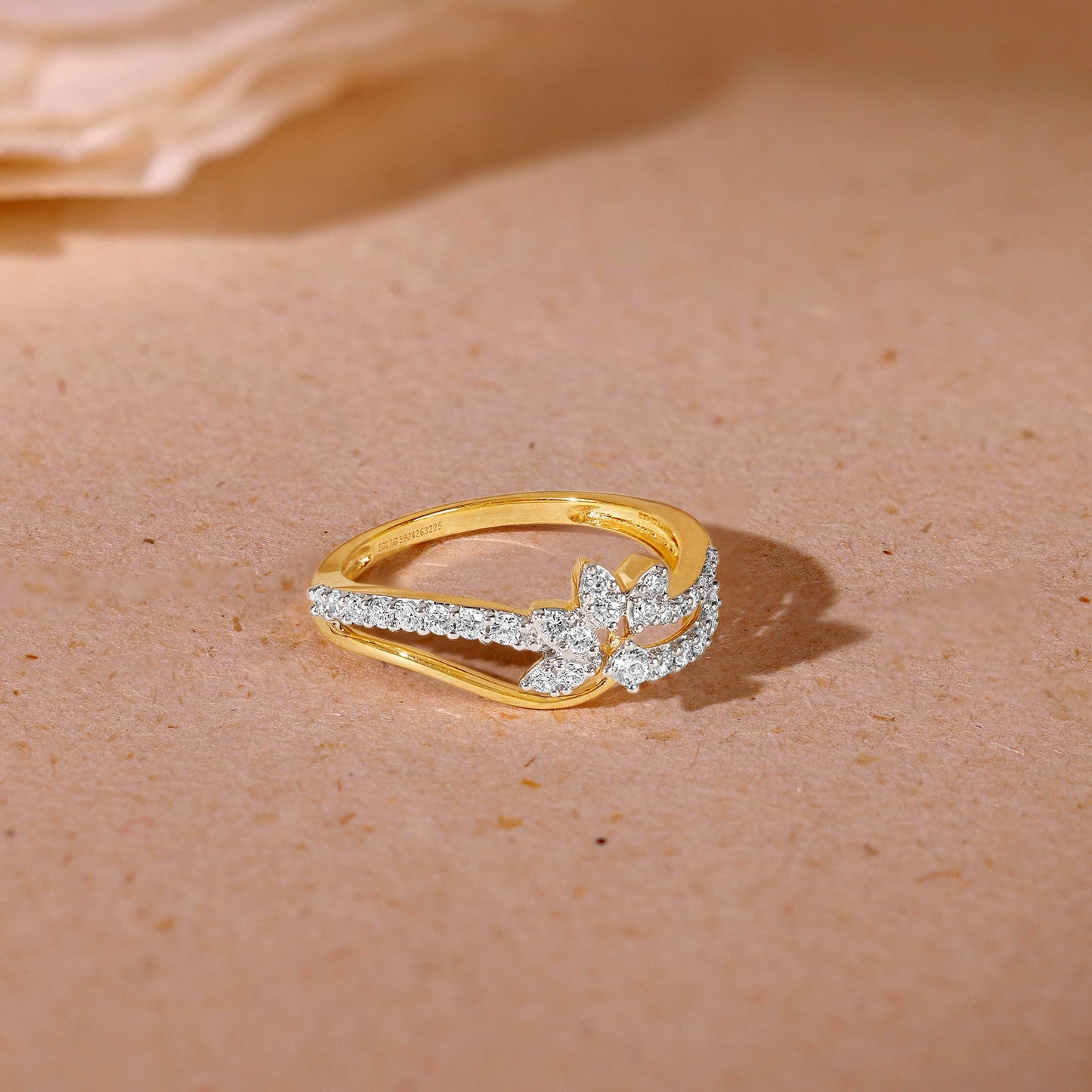 Gold Flora Lab Grown Diamond Ring