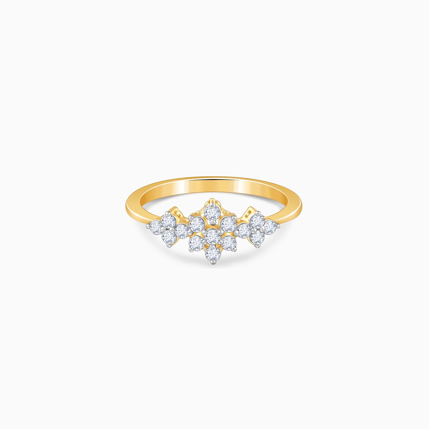 Gold Floret Wreath Lab Grown Diamond Ring