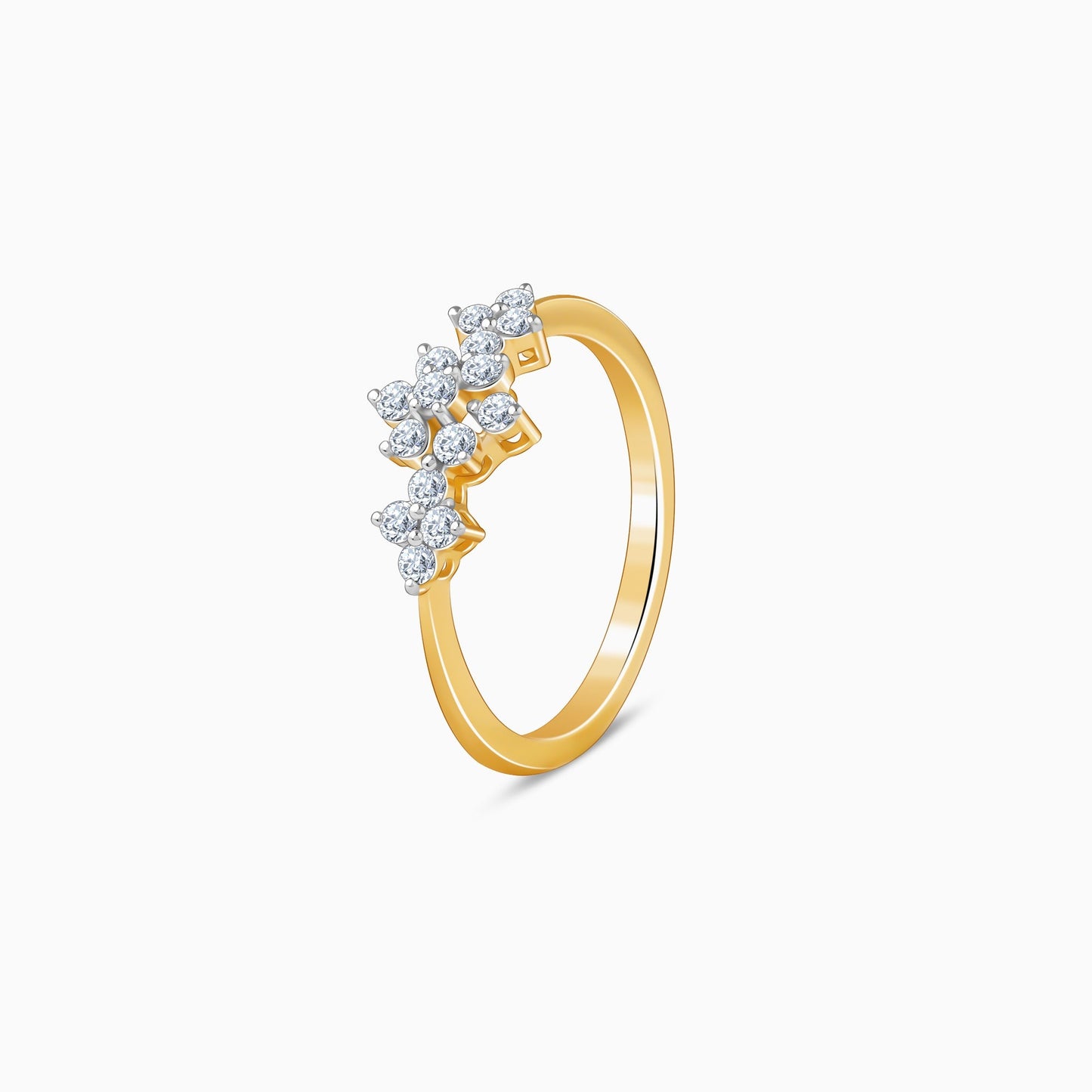 Gold Floret Wreath Lab Grown Diamond Ring