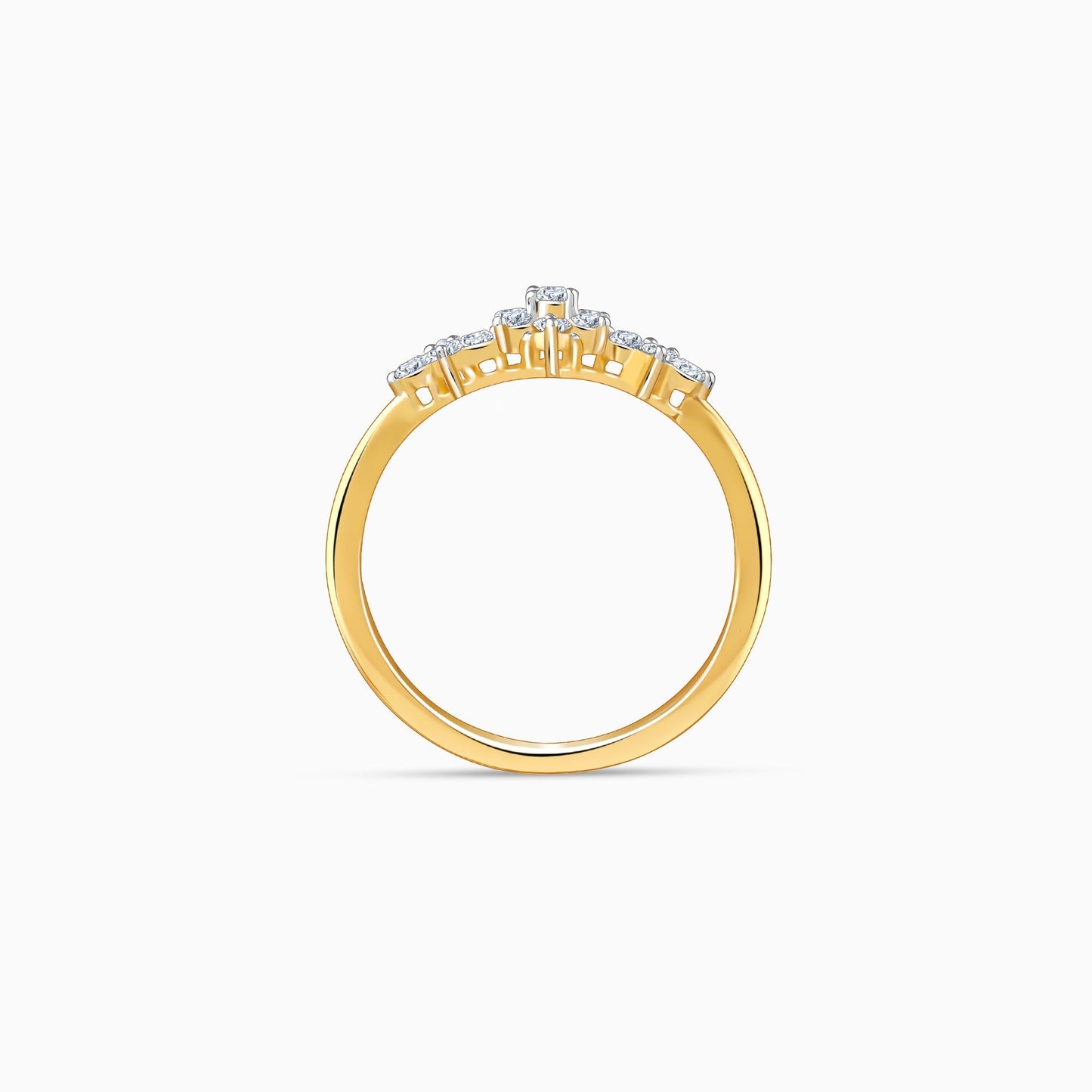 Gold Floret Wreath Lab Grown Diamond Ring