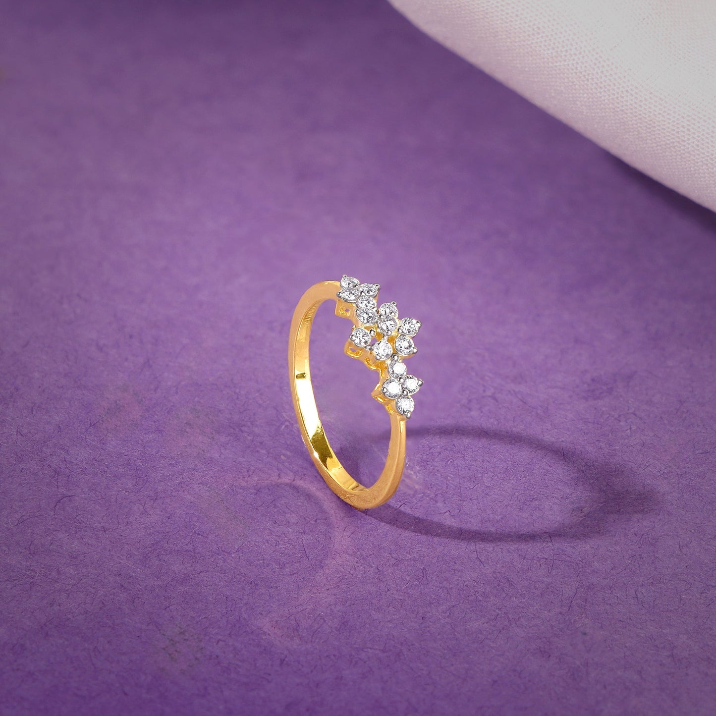 Gold Floret Wreath Lab Grown Diamond Ring