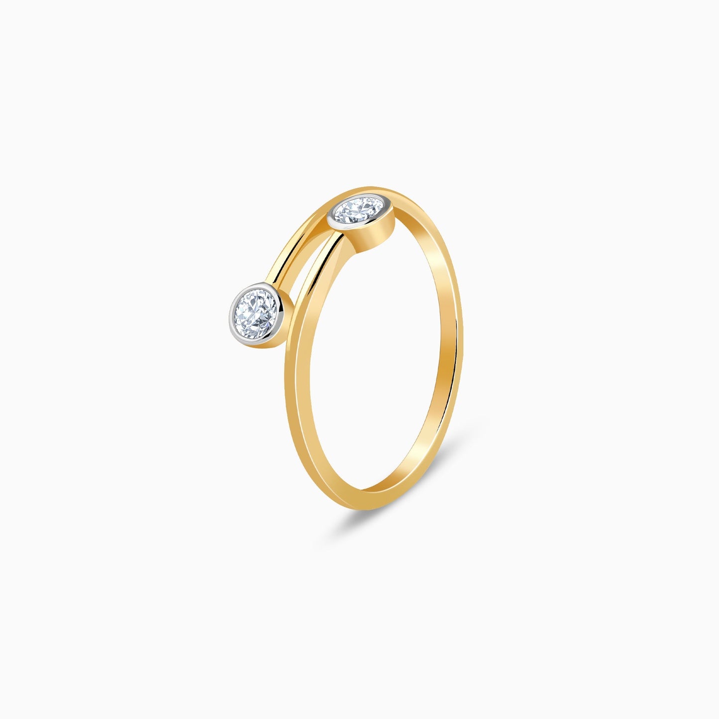 Gold Bypass Lab Grown Diamond Ring