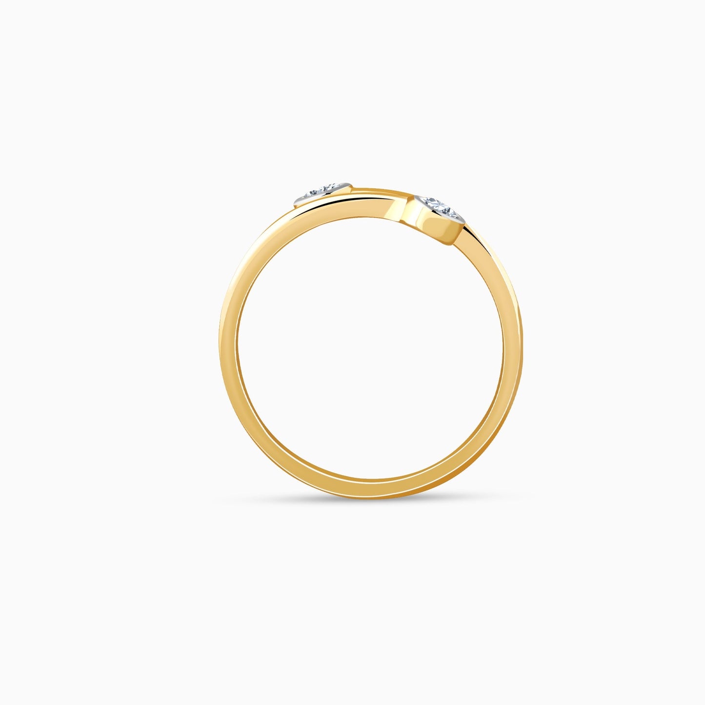 Gold Bypass Lab Grown Diamond Ring
