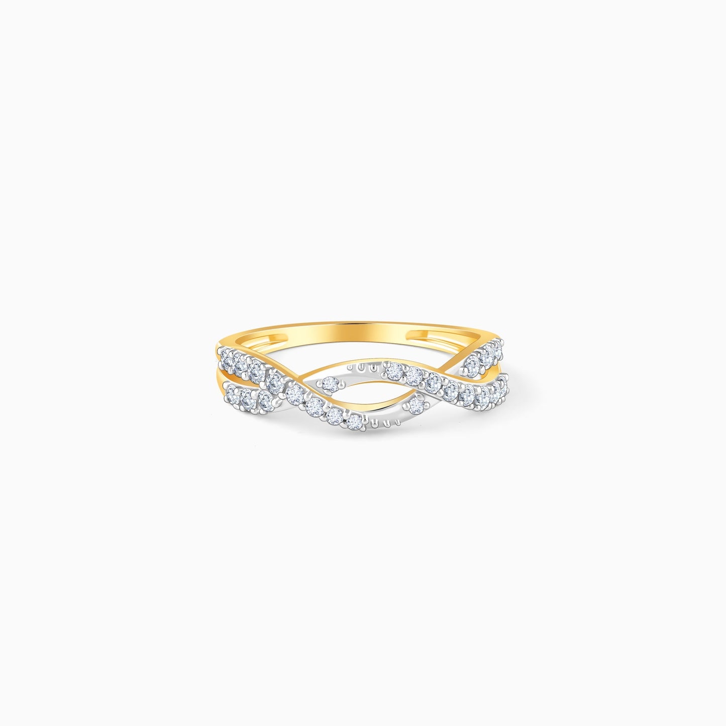 Gold Shining Twist Lab Grown Diamond Ring