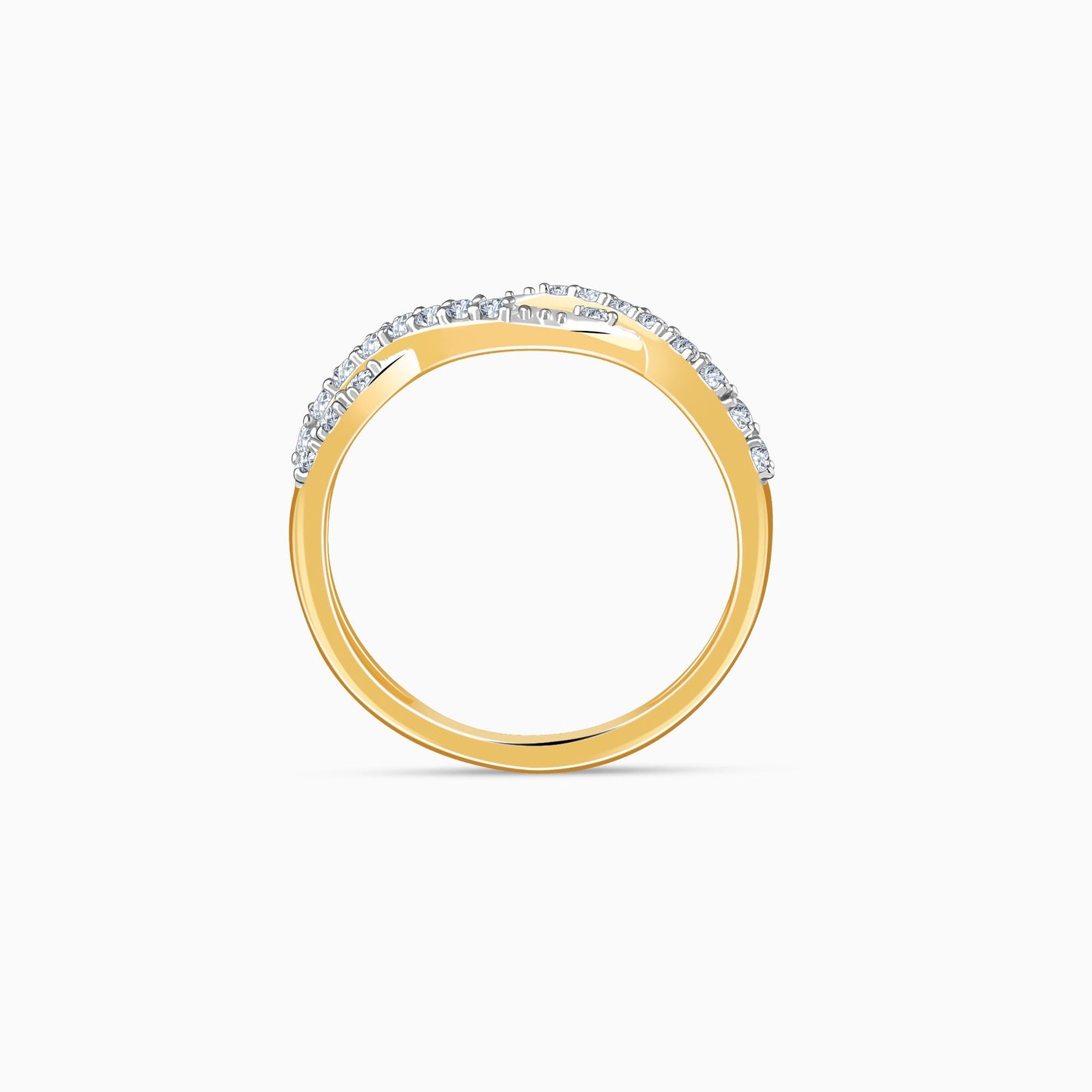 Gold Shining Twist Lab Grown Diamond Ring
