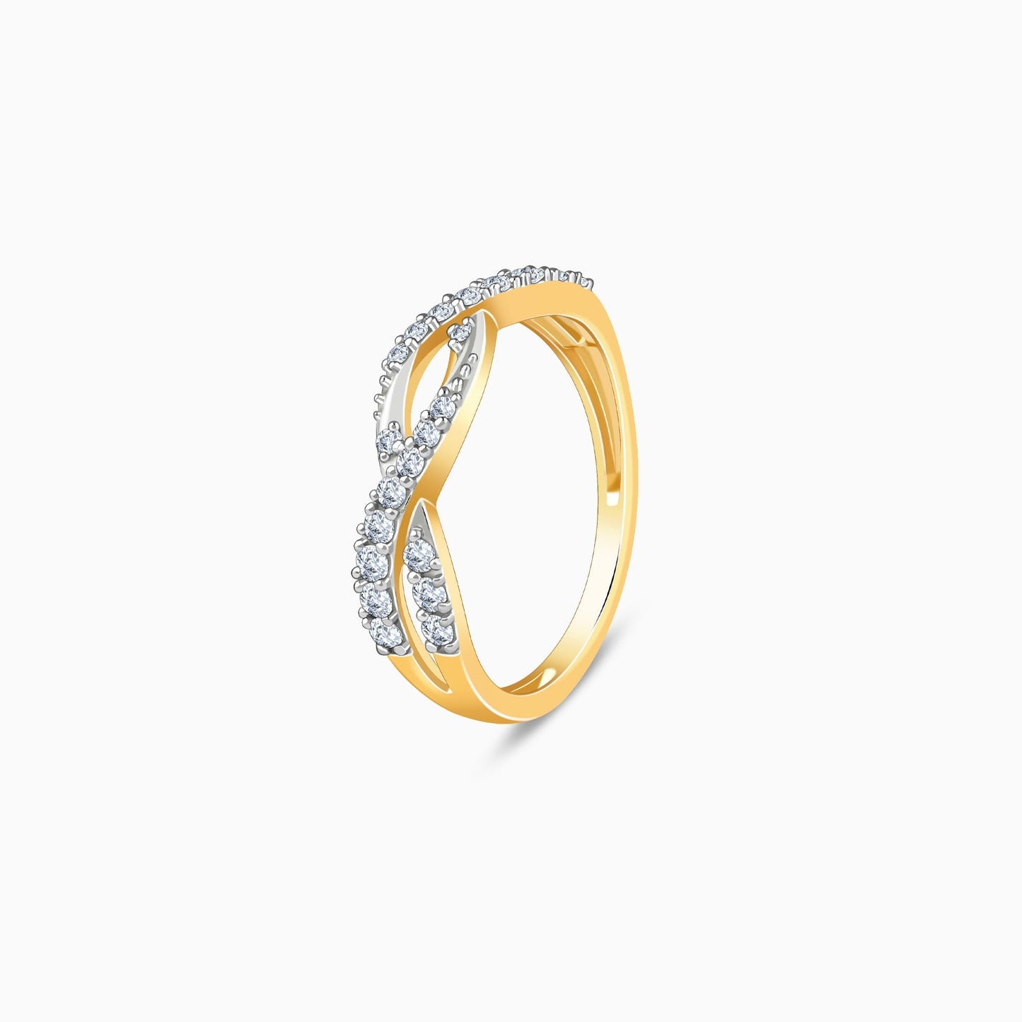 Gold Shining Twist Lab Grown Diamond Ring