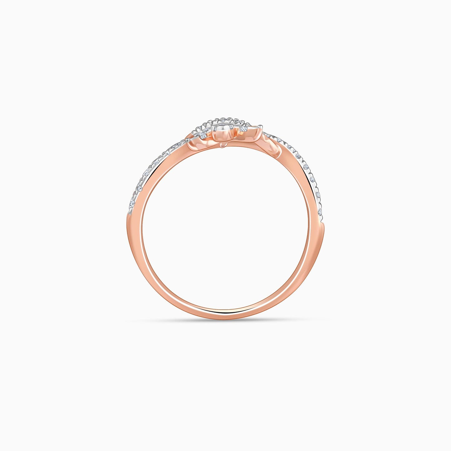 Rose Gold Pure Leaf Lab Grown Diamond Ring