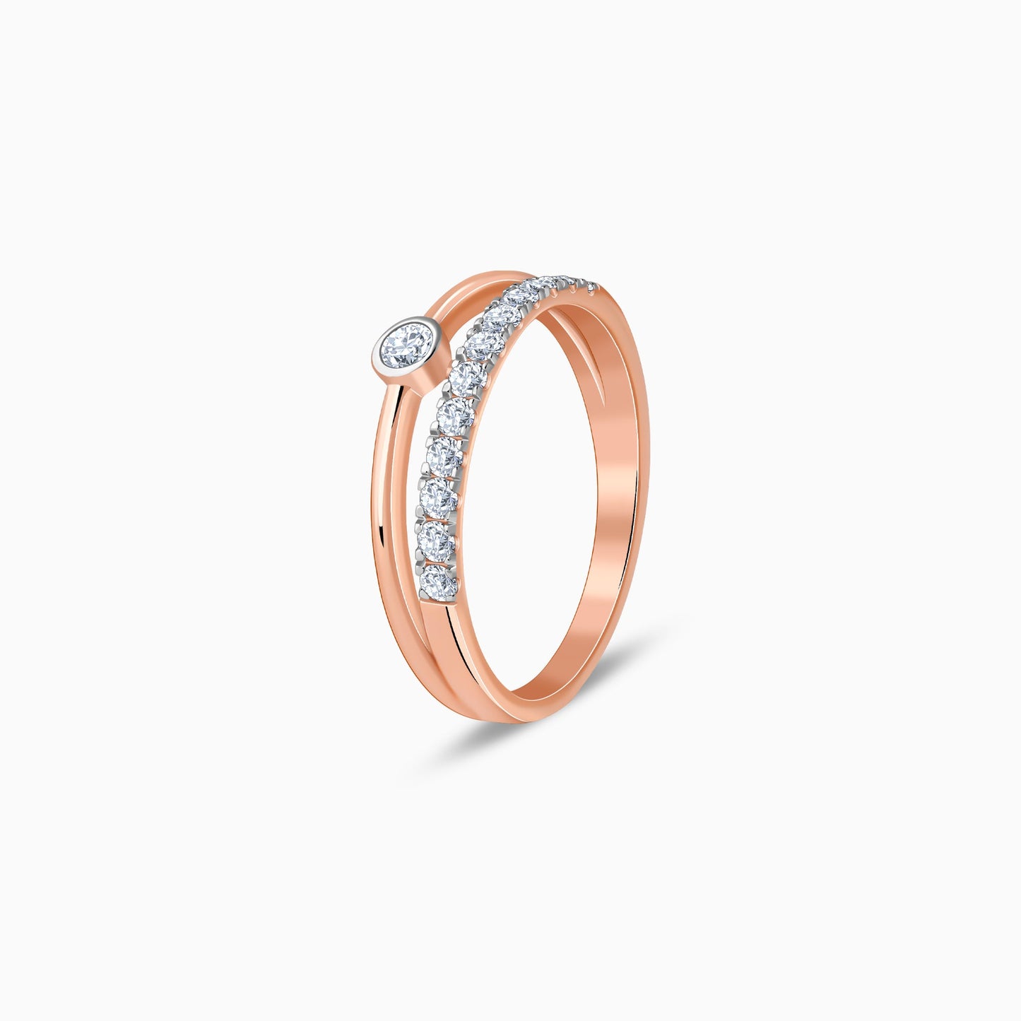 Rose Gold Moonloop Lab Grown Diamond Ring