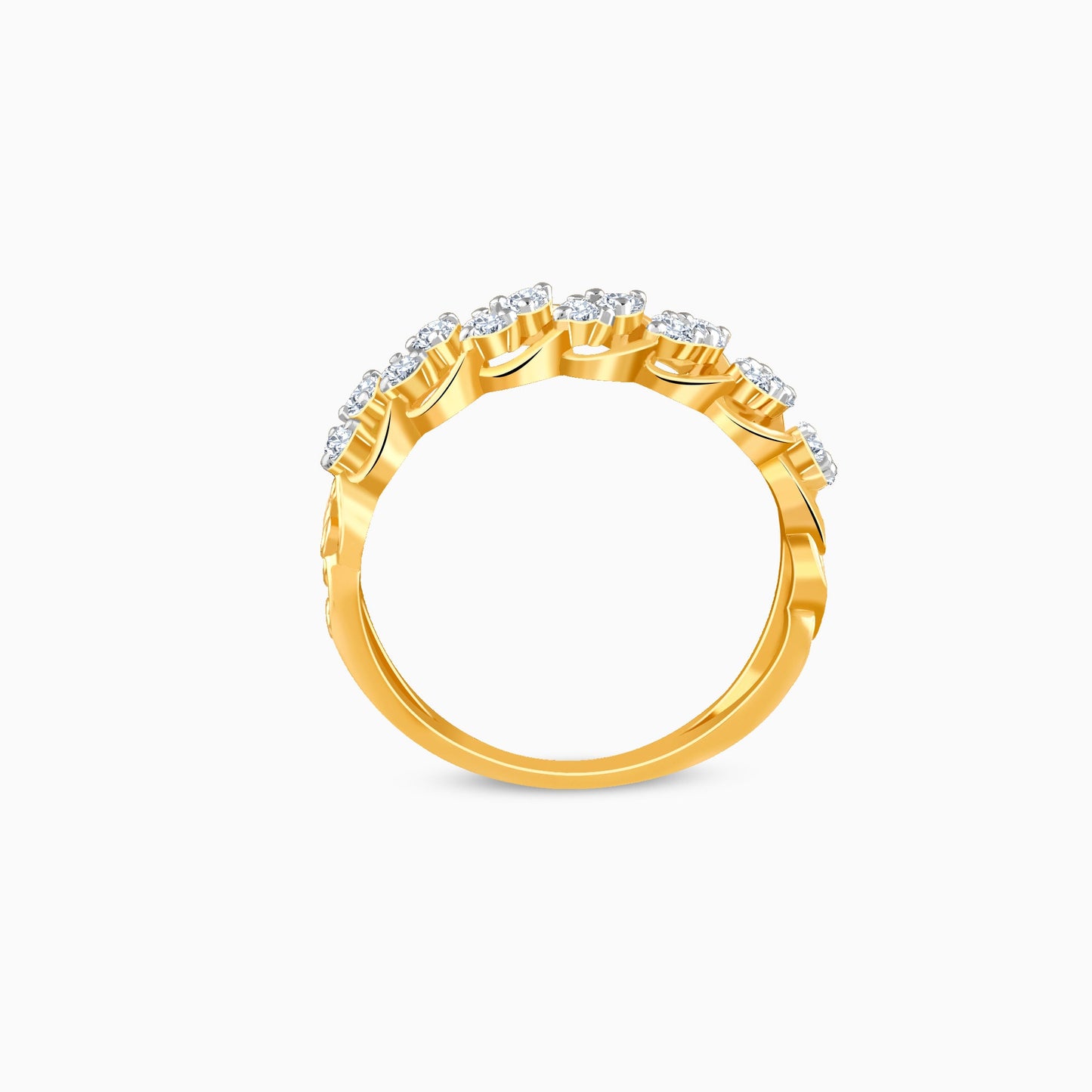 Gold Curl Lab Grown Diamond Ring