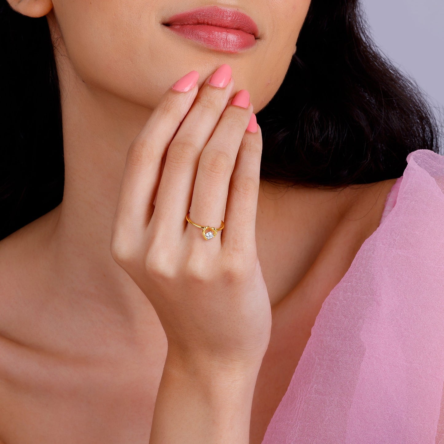 Gold Symphony Of Love Solitaire Diamond Ring