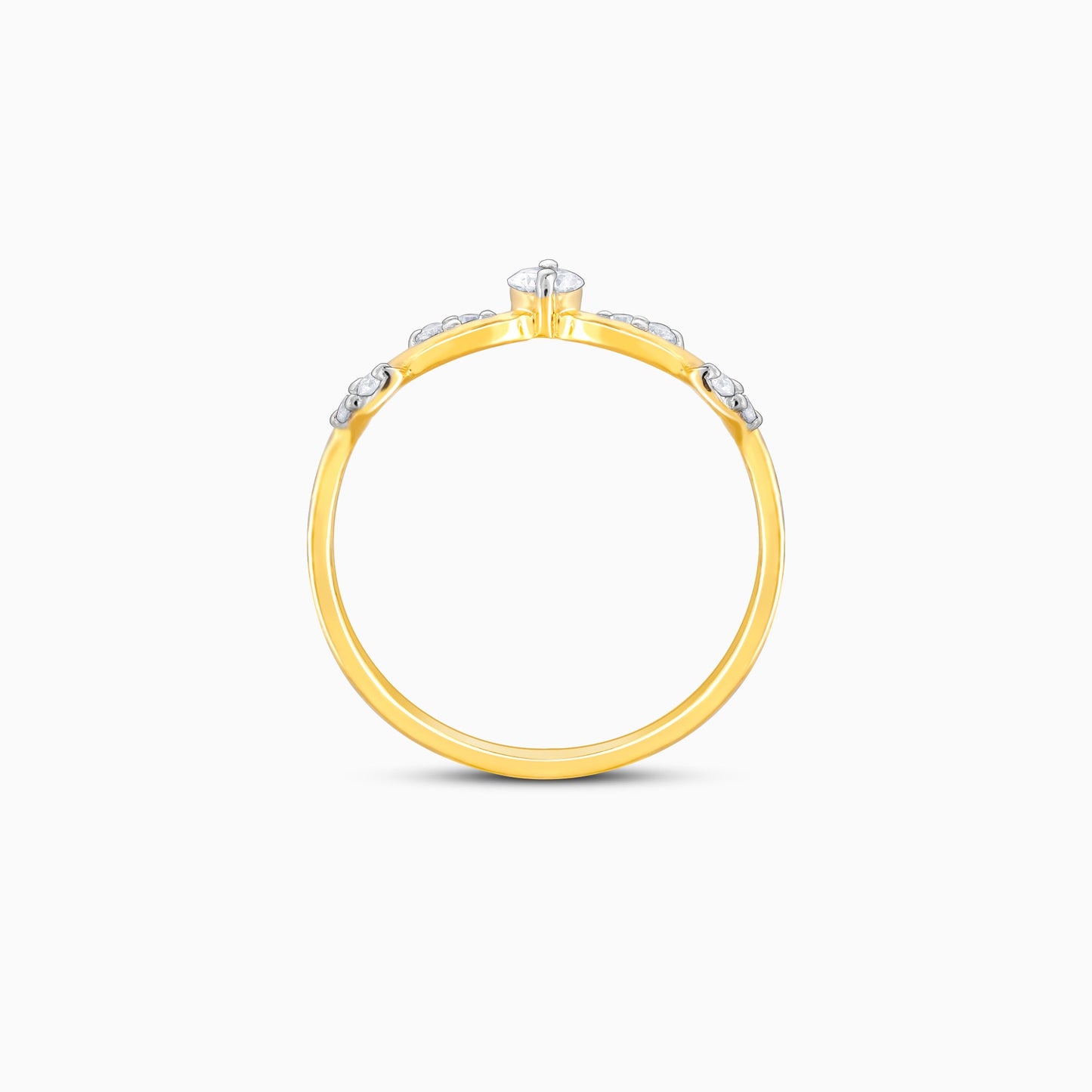 Gold Whimsical Swirl Diamond Ring