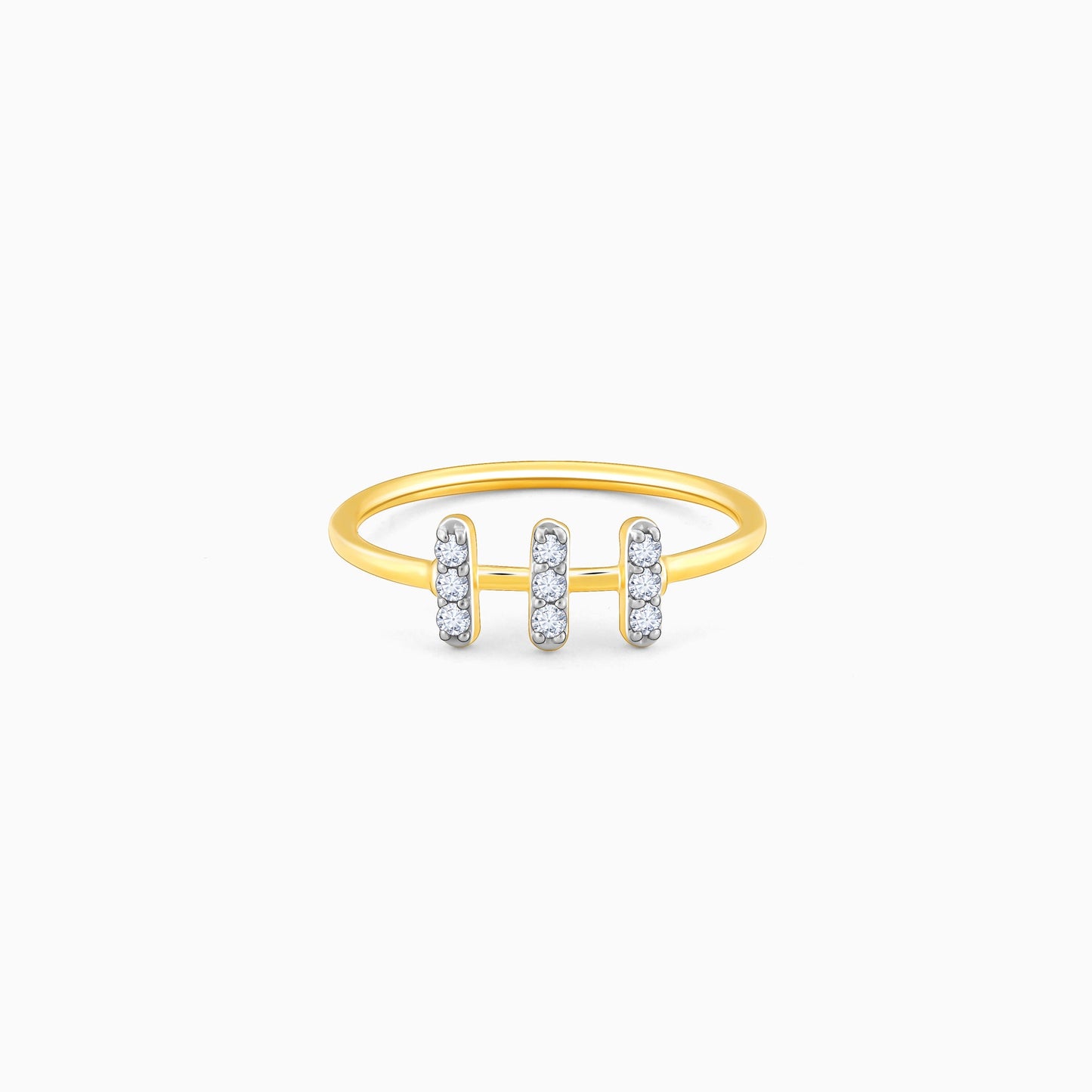 Gold Tribar Diamond Ring