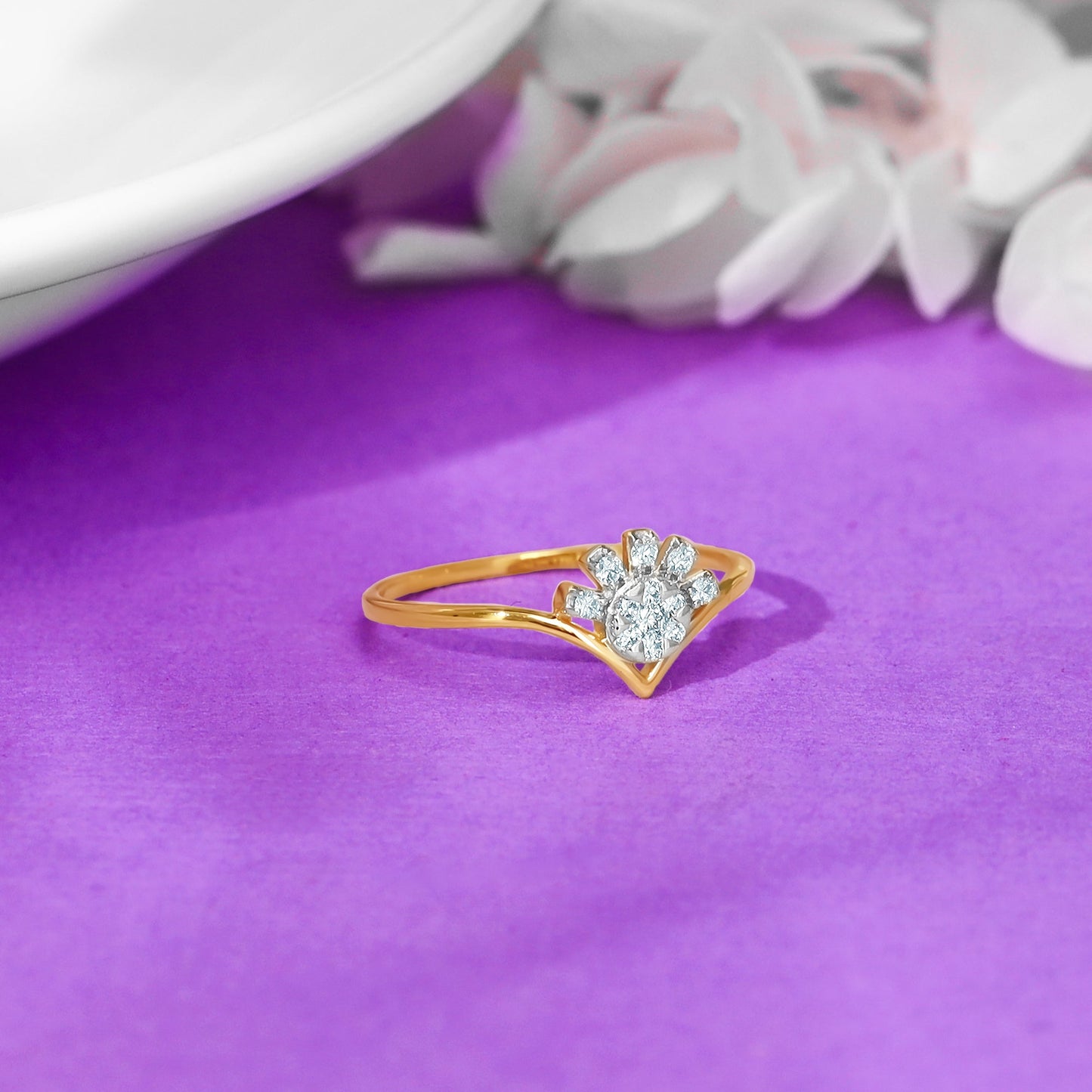 Gold Sunshine Diamond Ring