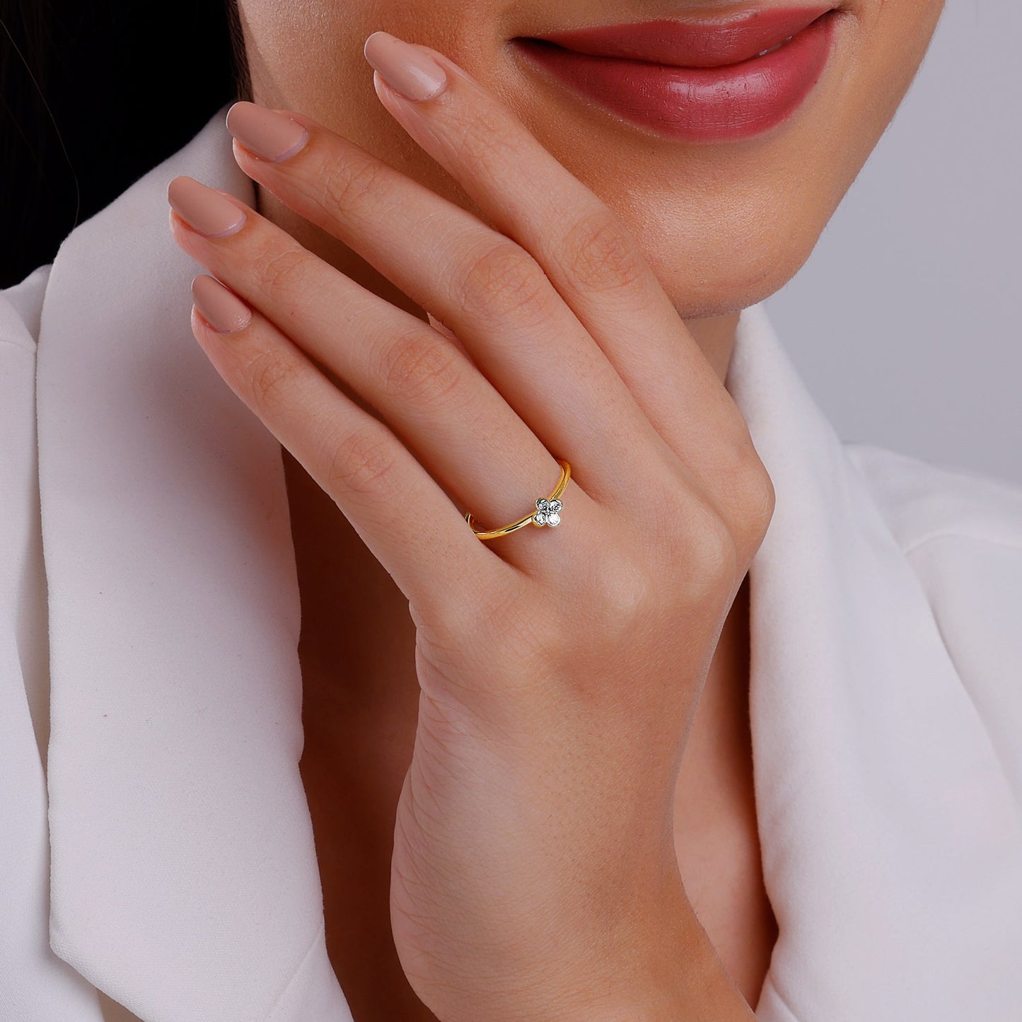 Gold Quadra Diamond Ring