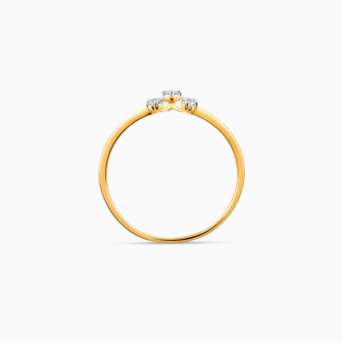 Gold X-Cross Diamond Ring