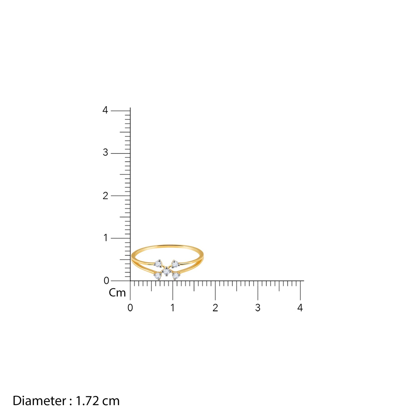 Gold X-Cross Diamond Ring