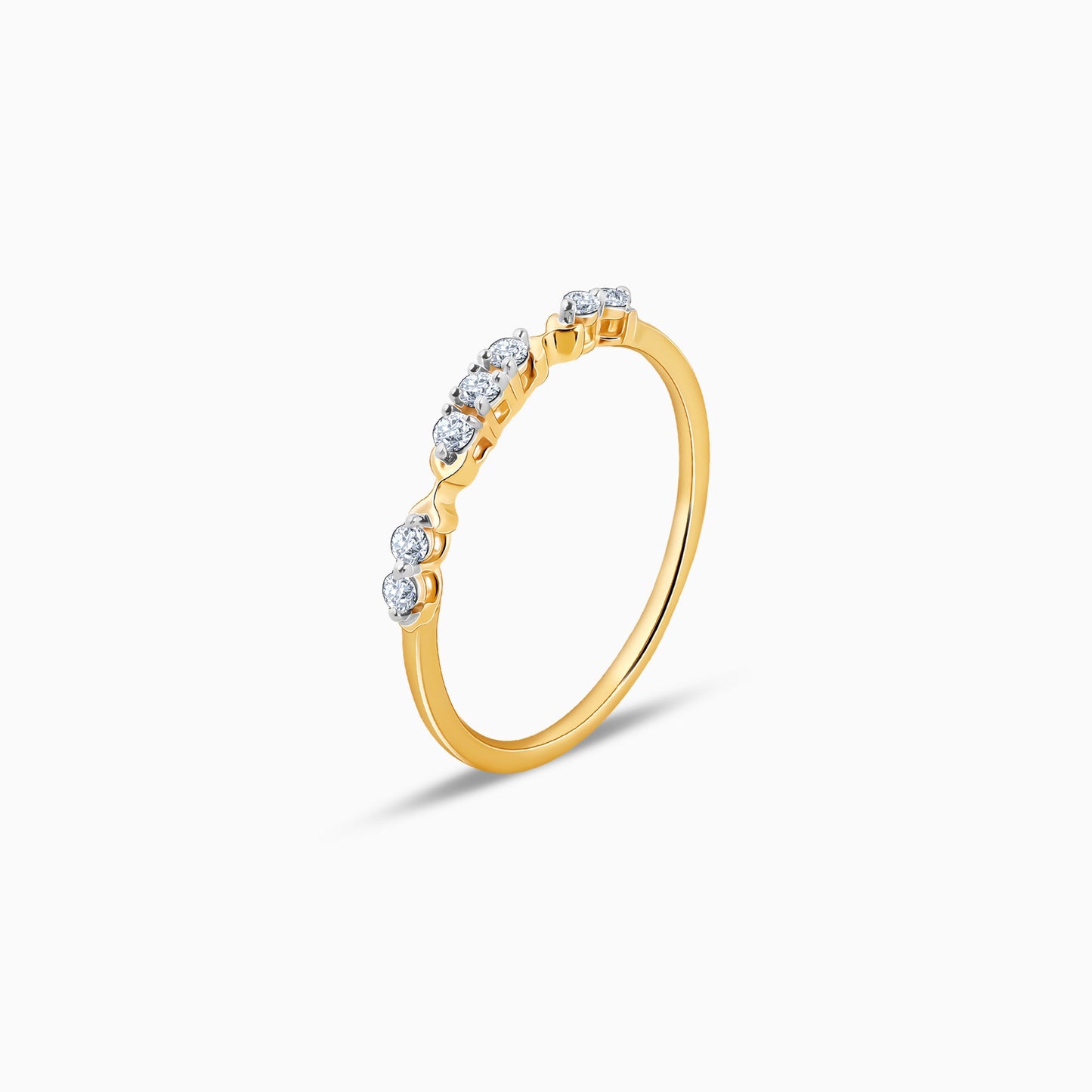 Gold Merger Diamond Ring