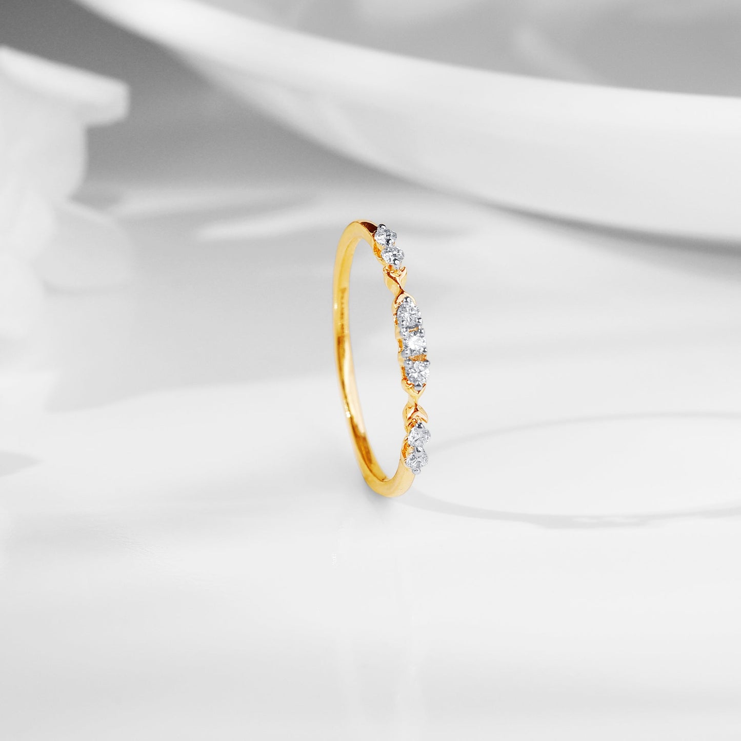 Gold Merger Diamond Ring