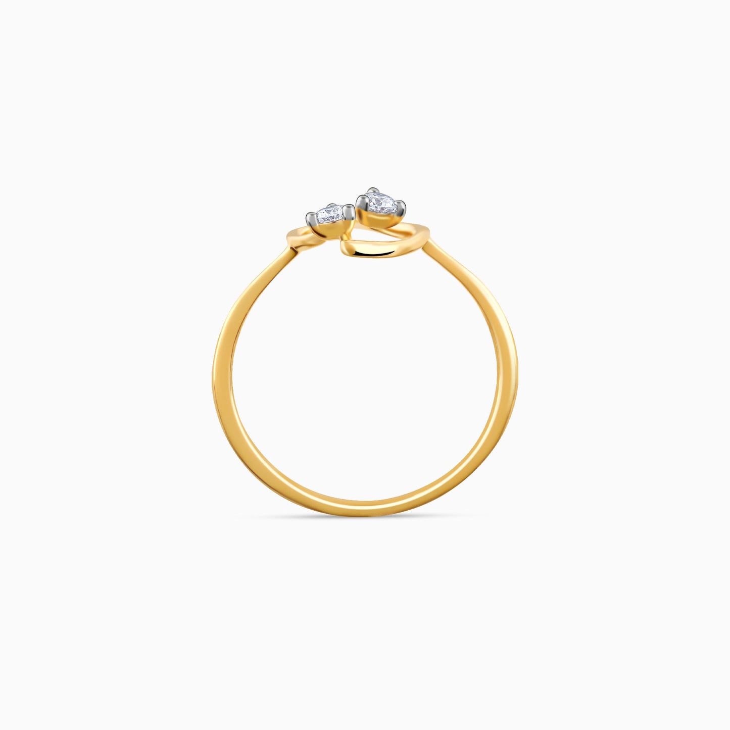 Gold Heartlocked Diamond Ring