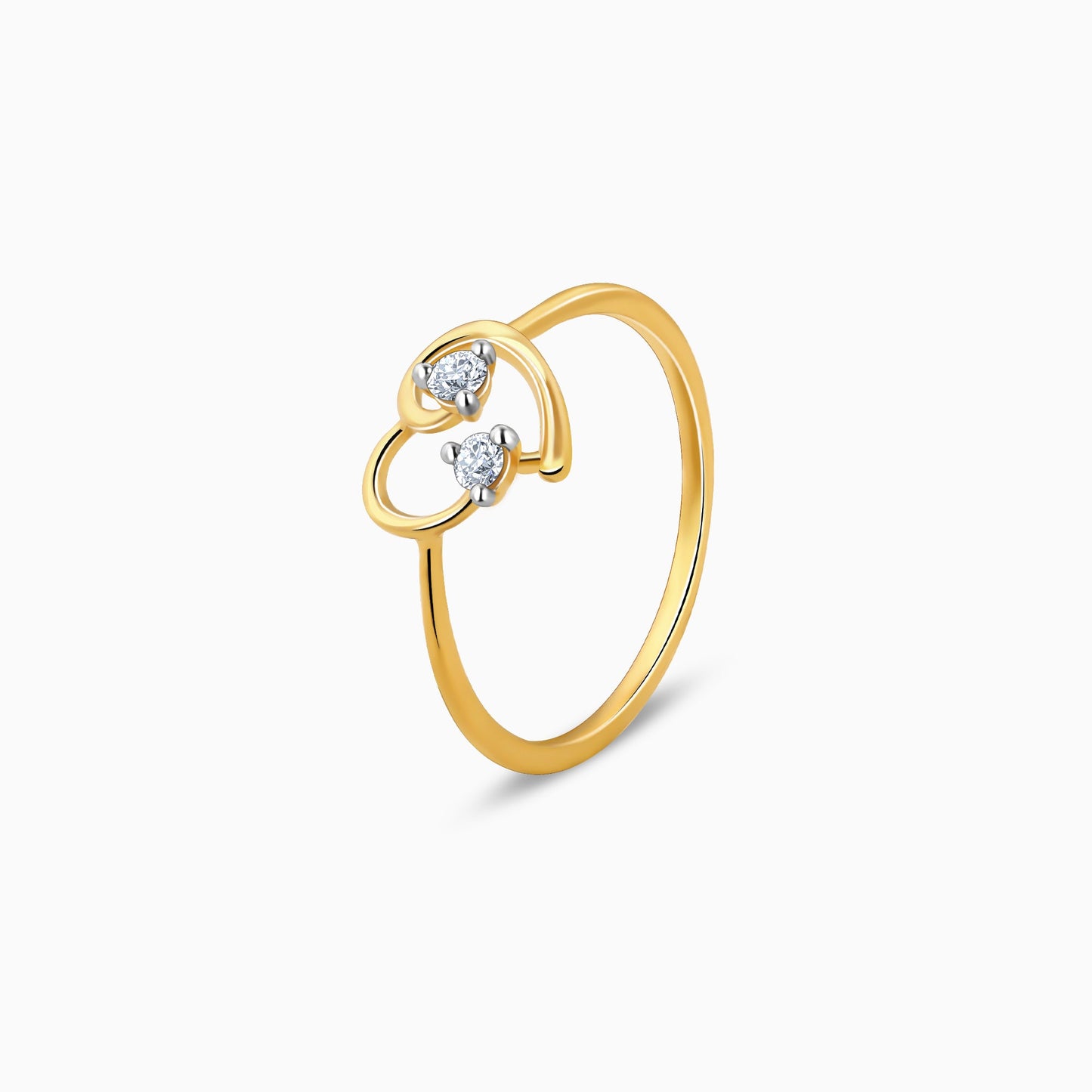 Gold Heartlocked Diamond Ring