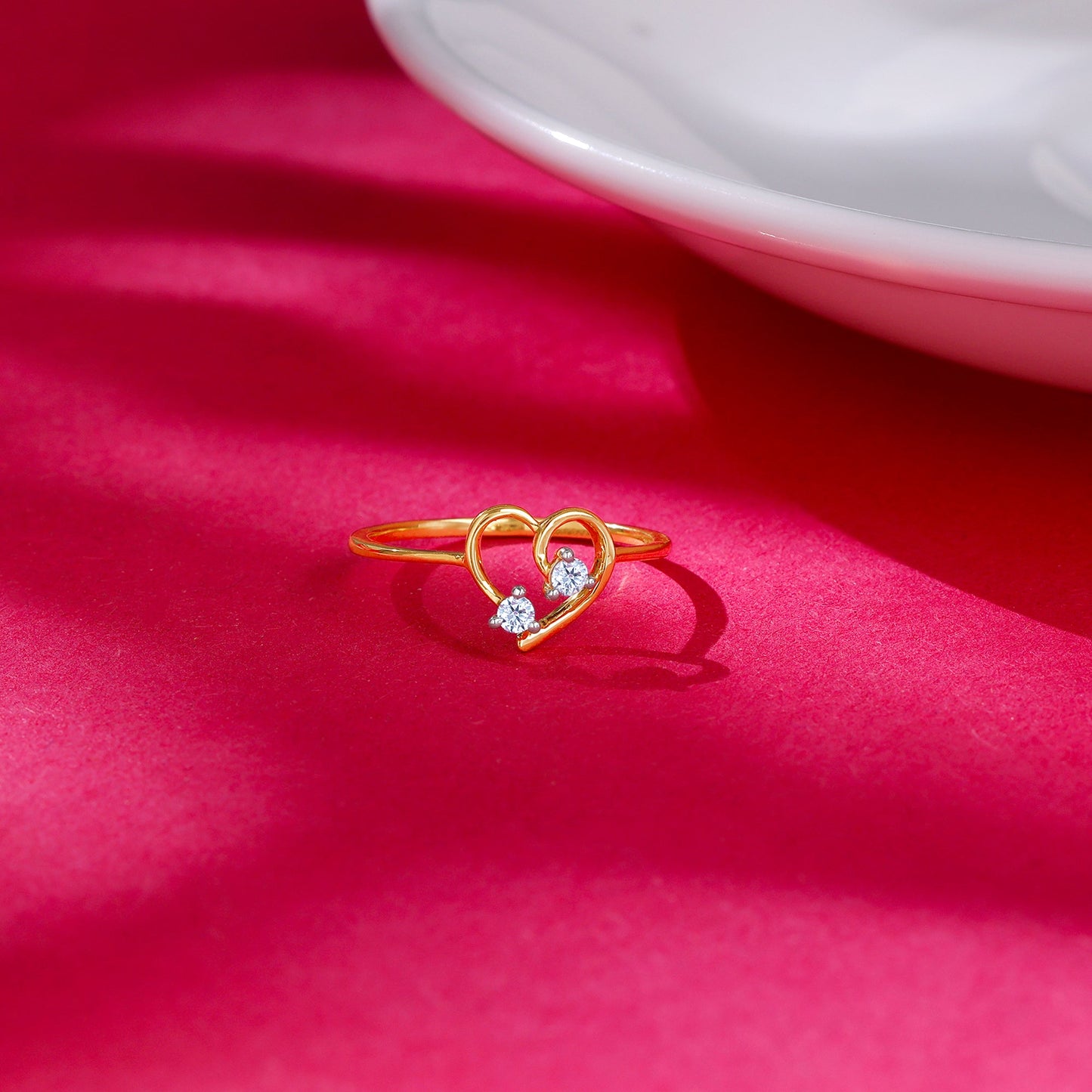 Gold Heartlocked Diamond Ring