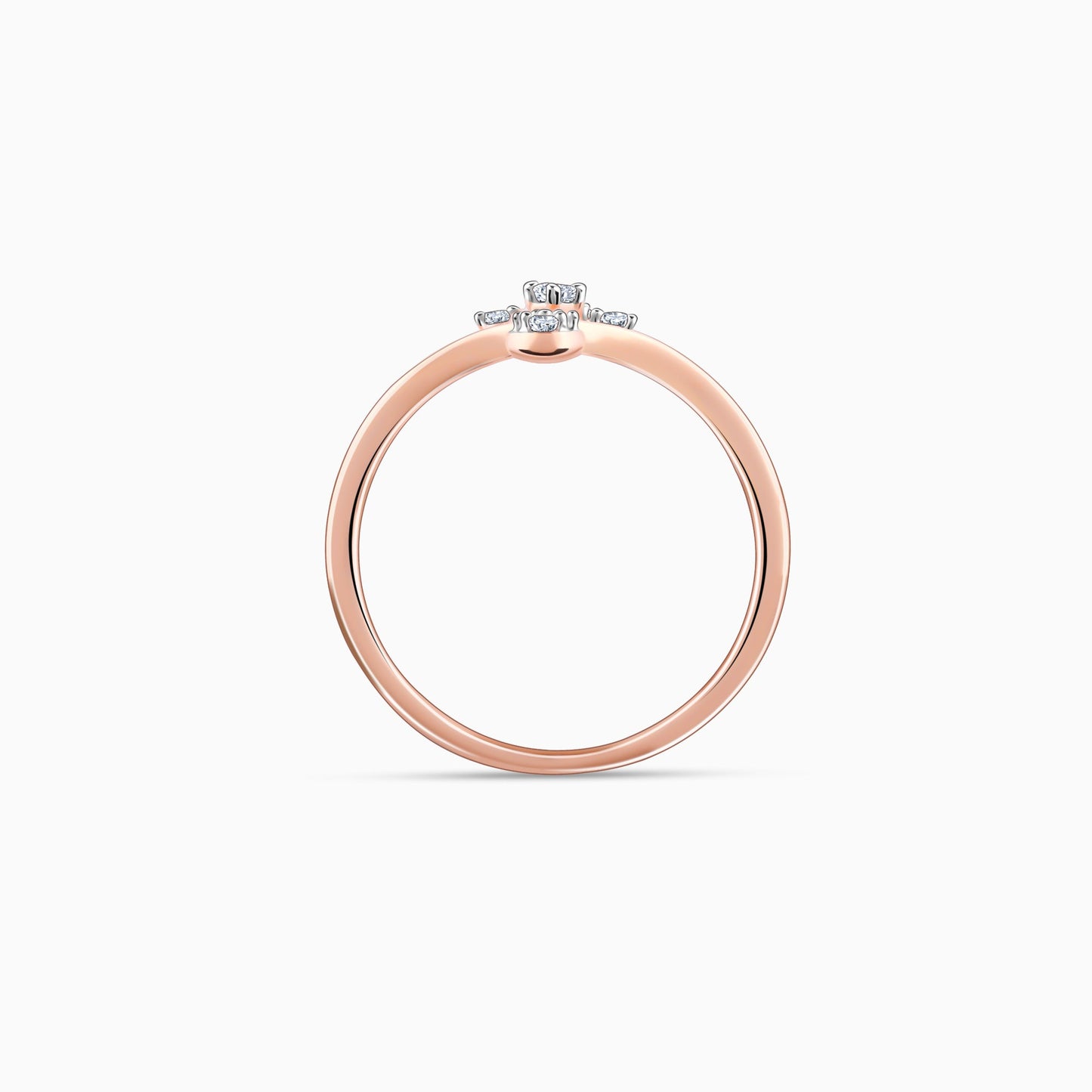 Rose Gold Sun Dangler Diamond Ring