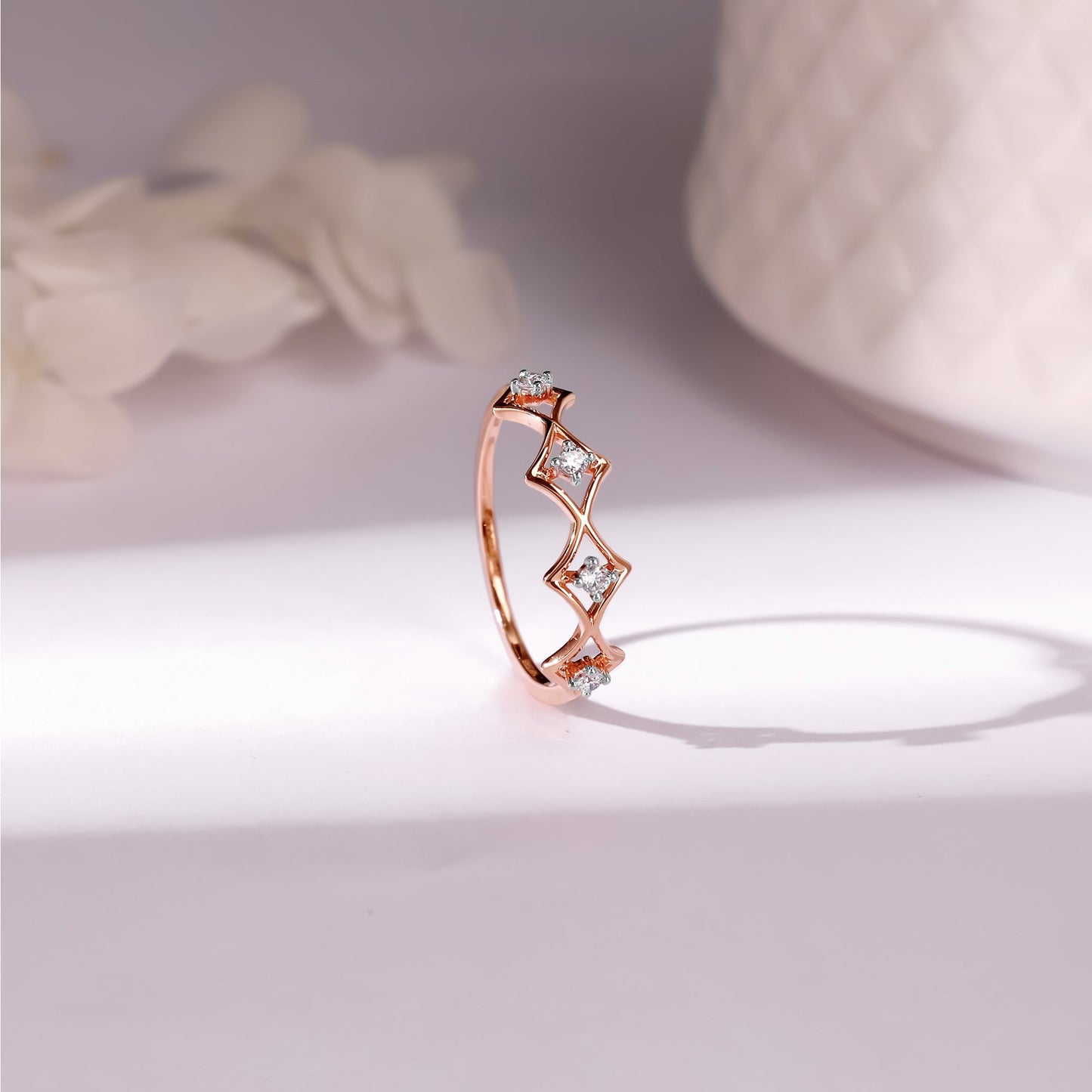 Rose Gold Quadril Diamond Ring