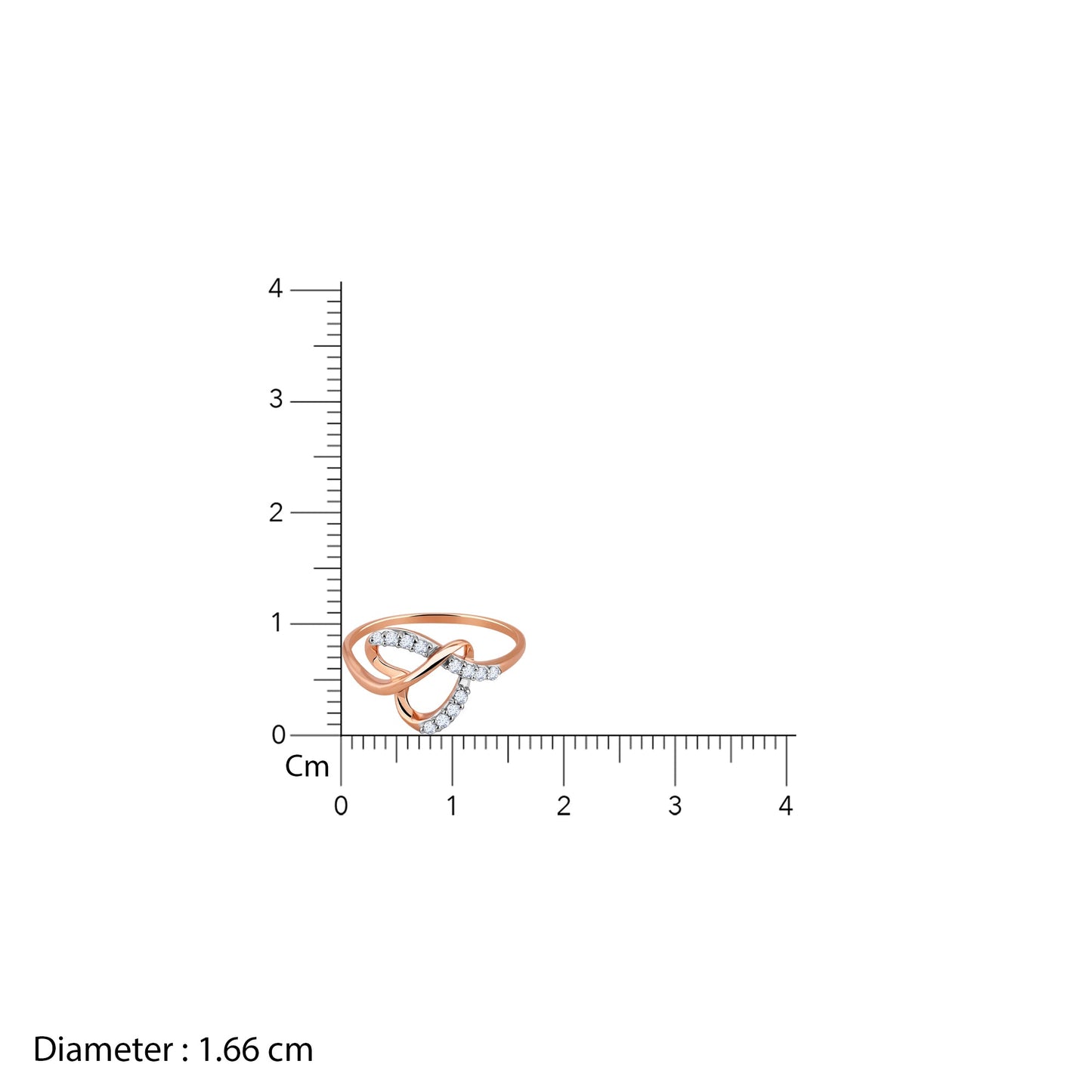 Rose Gold Warped Diamond Ring