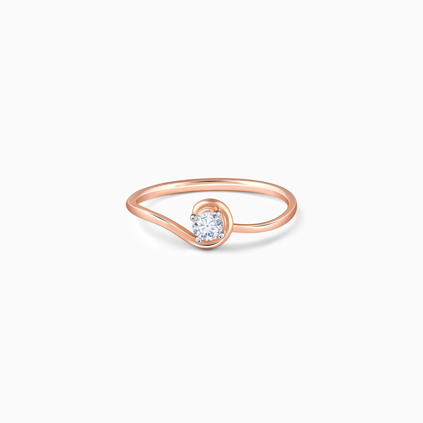 Rose Gold Solitaire Diamond Ring