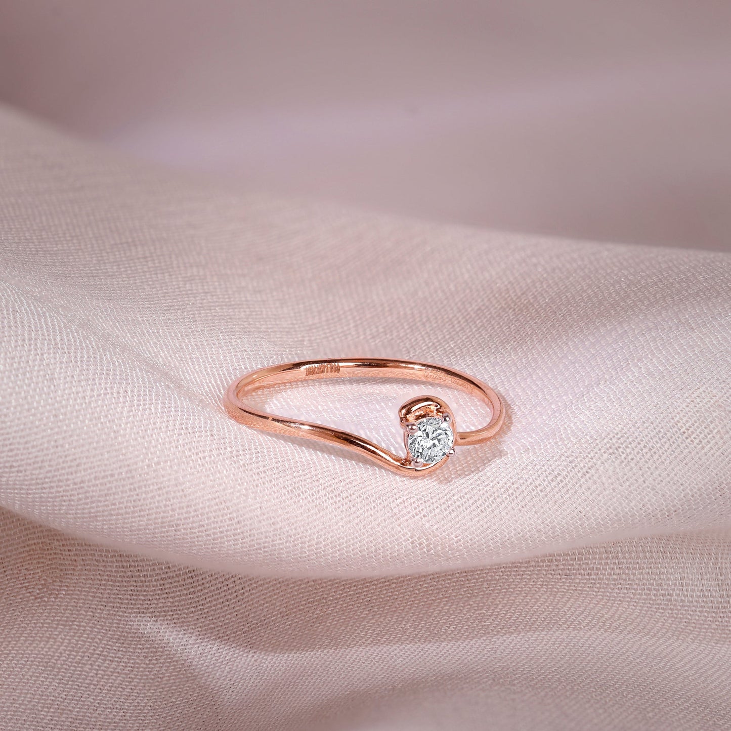 Rose Gold Solitaire Diamond Ring