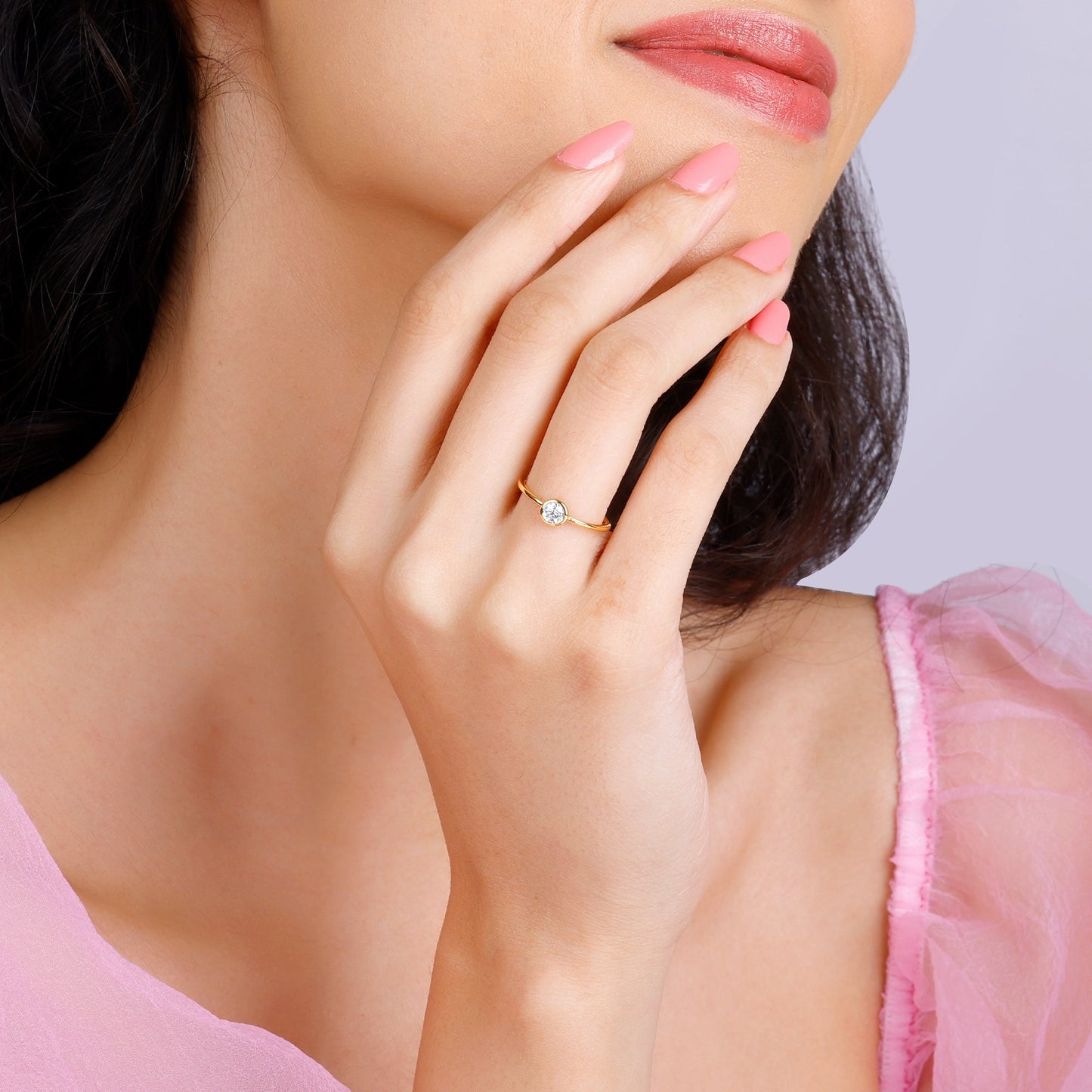 Gold Cherished Love Solitaire Diamond Ring