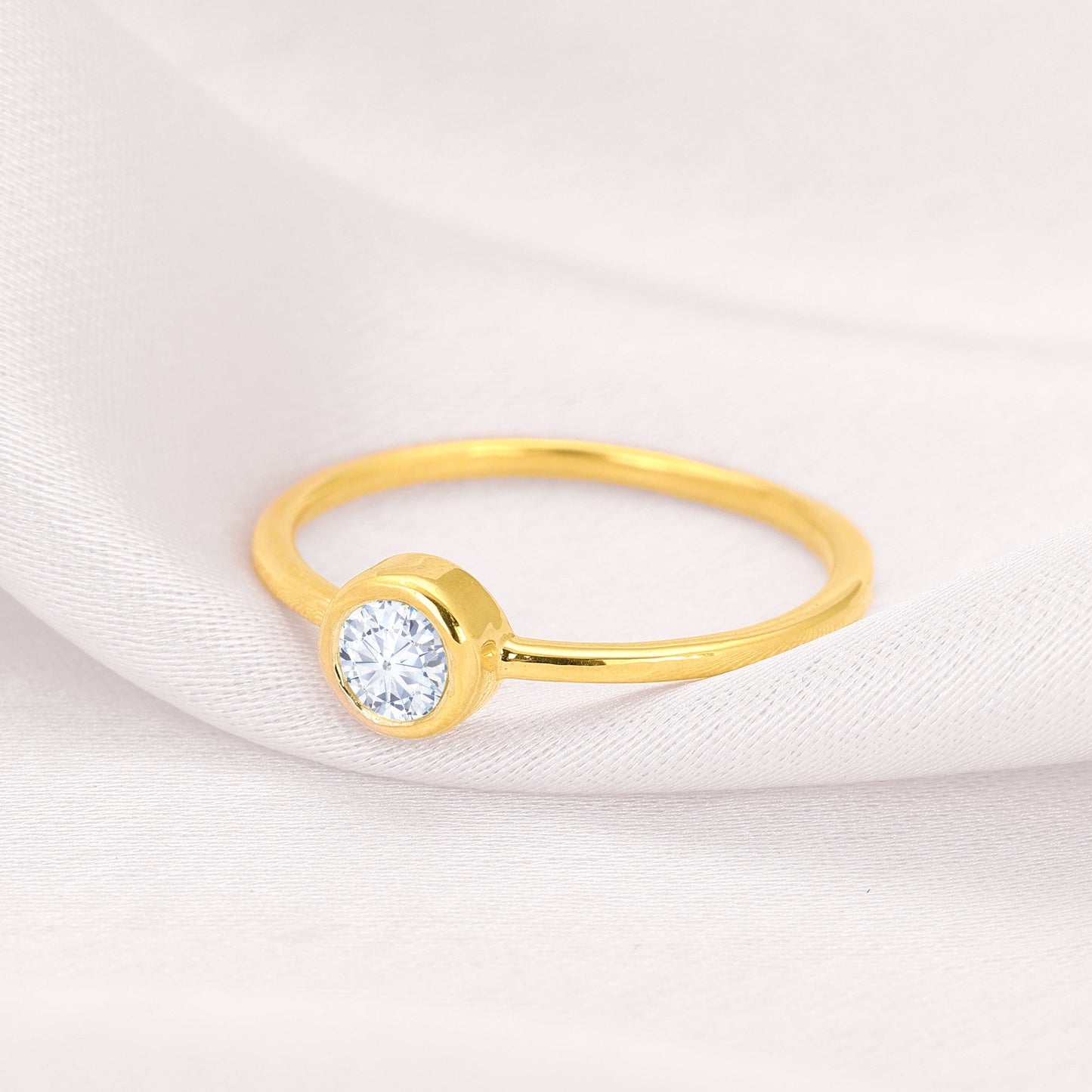 Gold Cherished Love Solitaire Diamond Ring