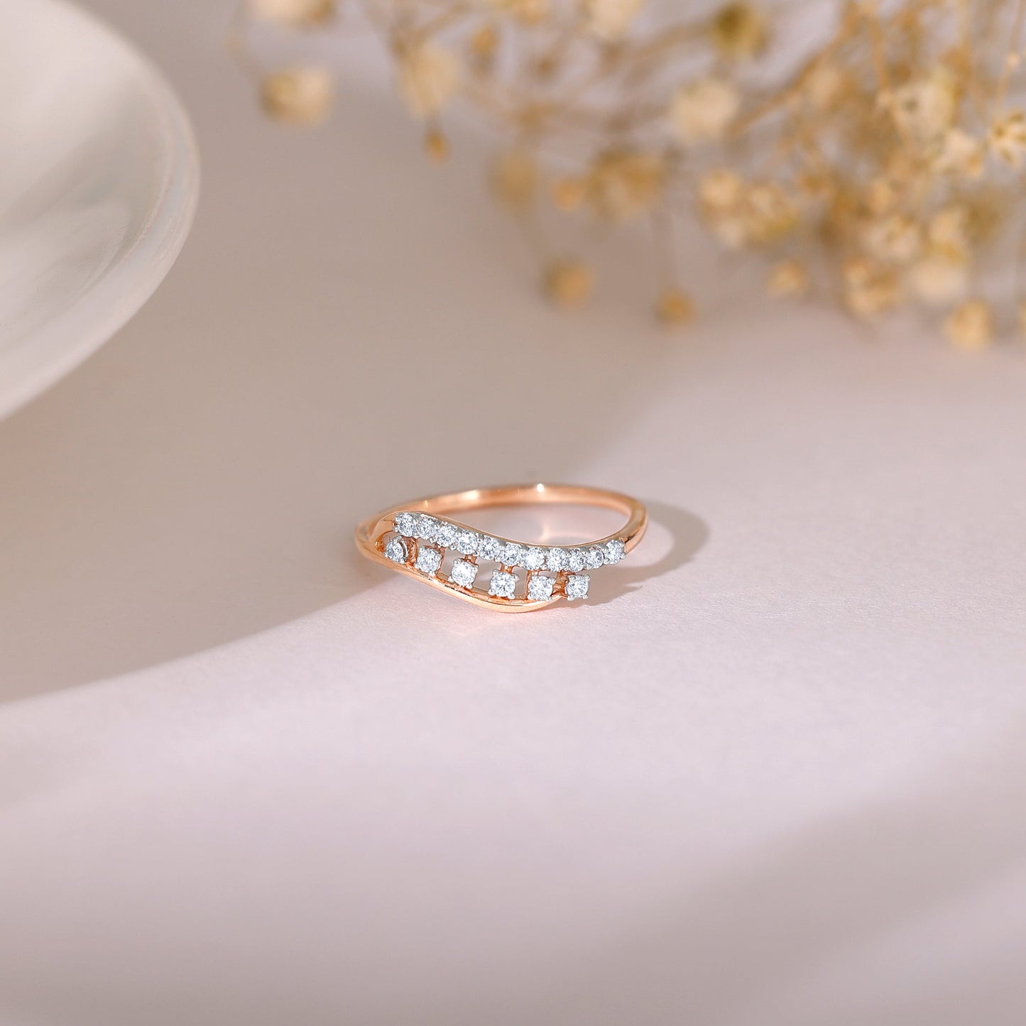 Rose Gold Winsome Diamond Ring