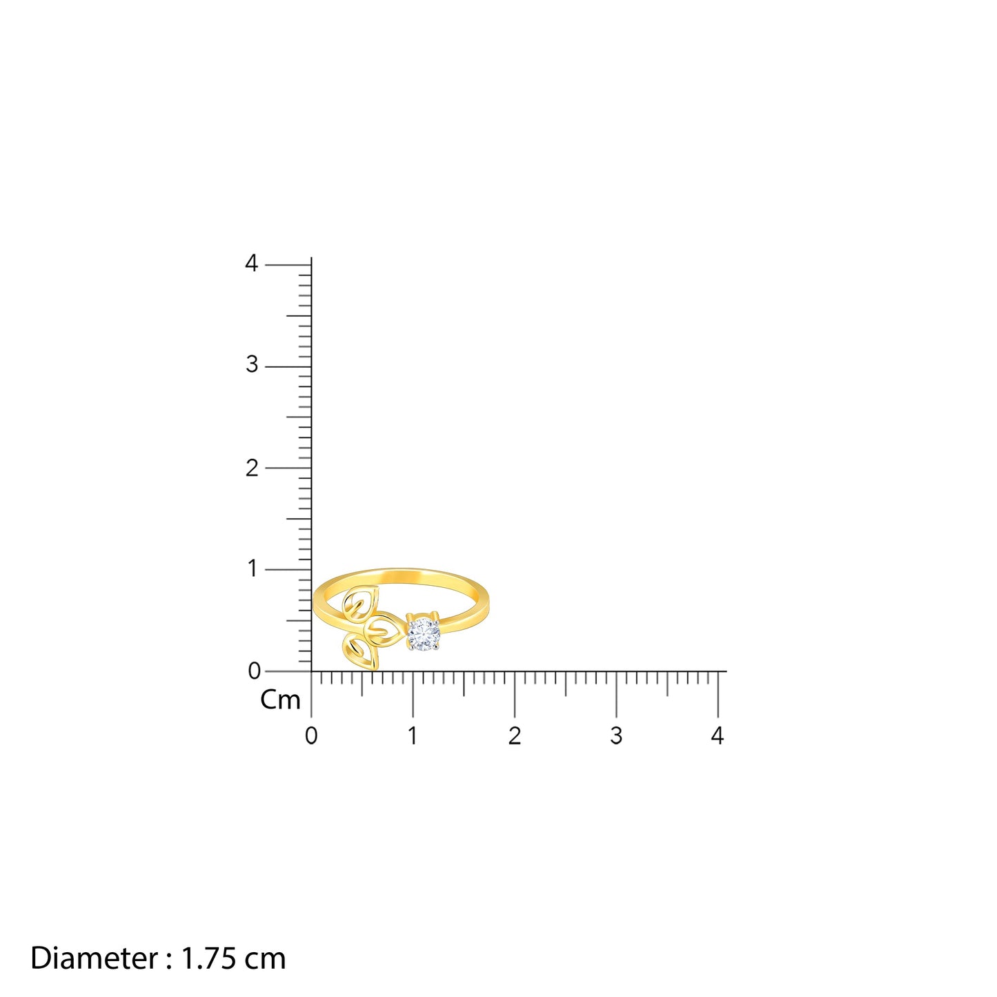 Gold Floral Soliatire Diamond Ring