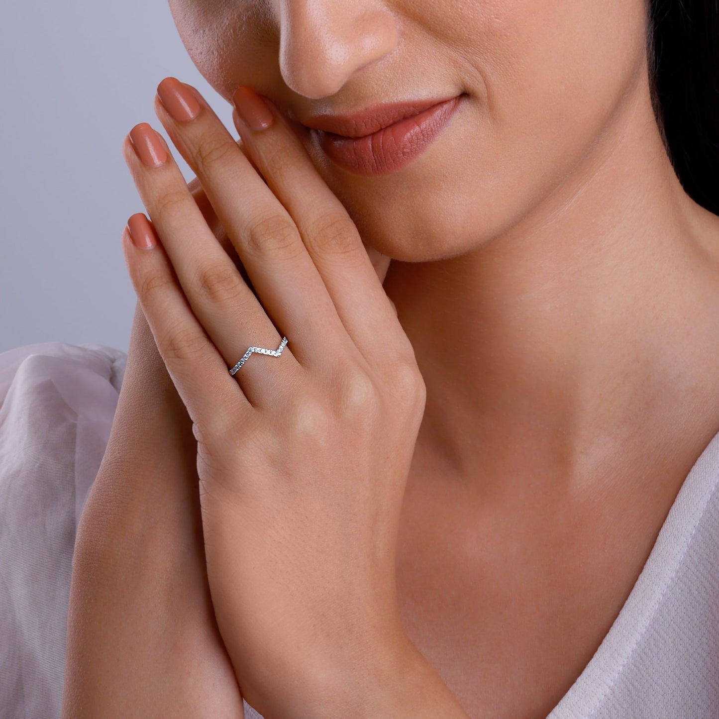 Gold Angular Waves Diamond Ring