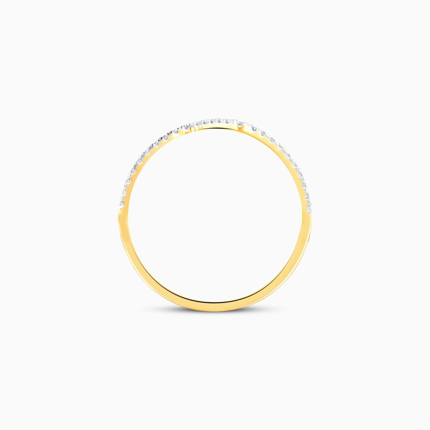 Gold Angular Waves Diamond Ring