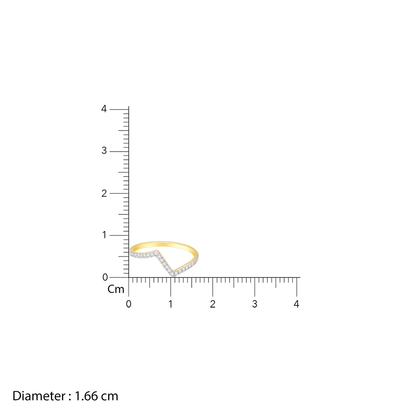 Gold Angular Waves Diamond Ring