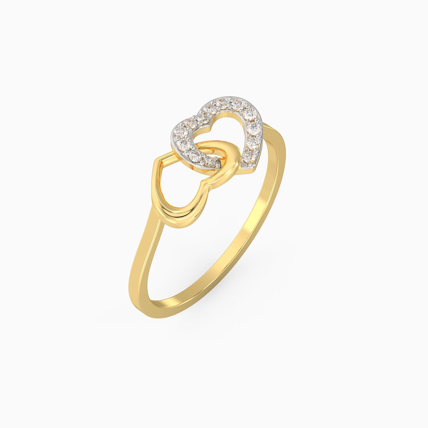 Gold Heartbeats Diamond Ring